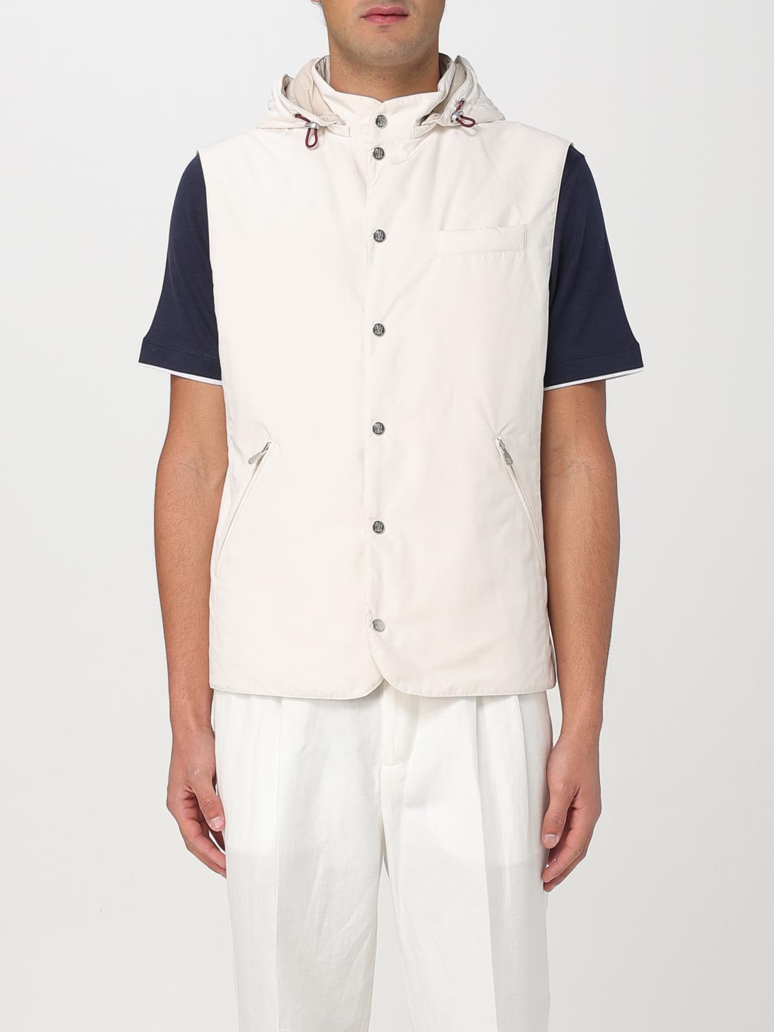 Brunello Cucinelli White Vest In Nylon Blend In White