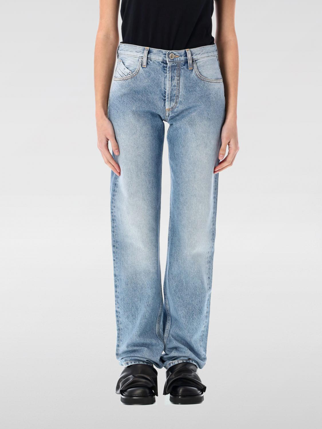 Attico Pantaloni Boyfriend Spalmati In Blue
