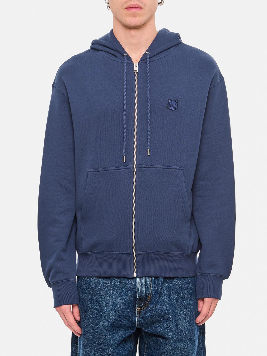 Shop Maison Kitsuné Sweatshirt Men Color Blue