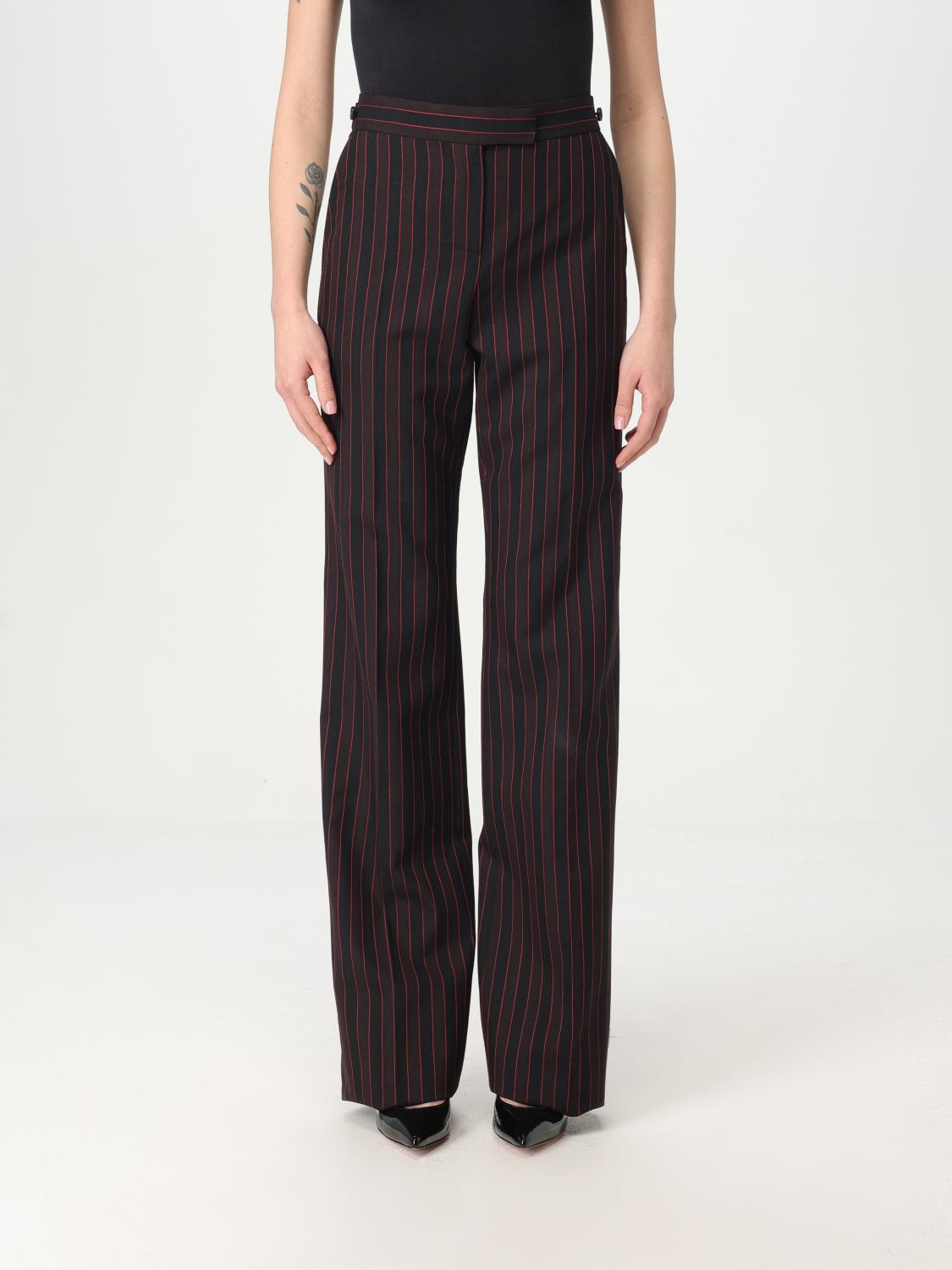 Alexander Mcqueen Tailored Pinstriped Wool Pants In Schwarz