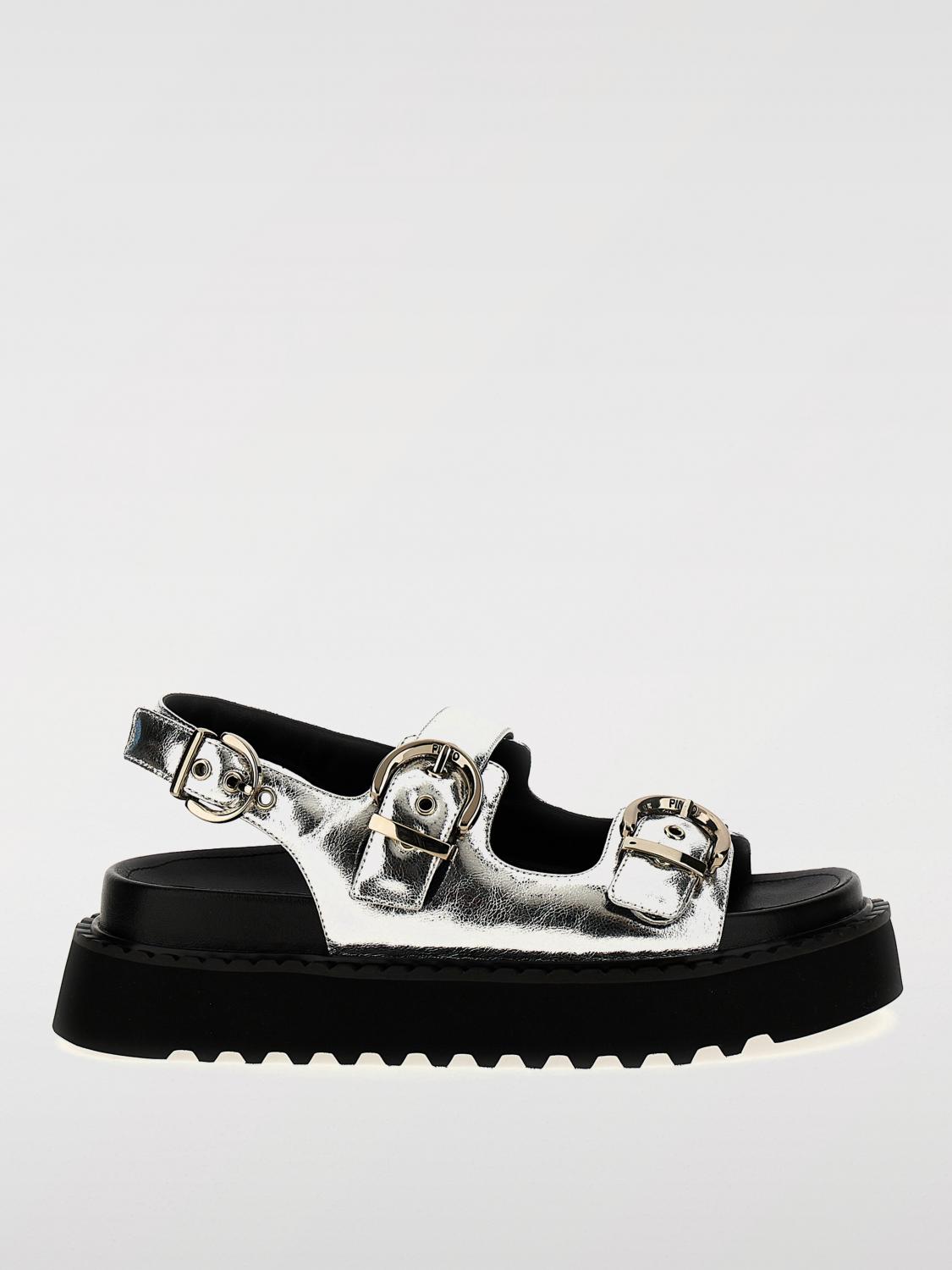 Shop Pinko Flat Sandals  Woman Color Silver
