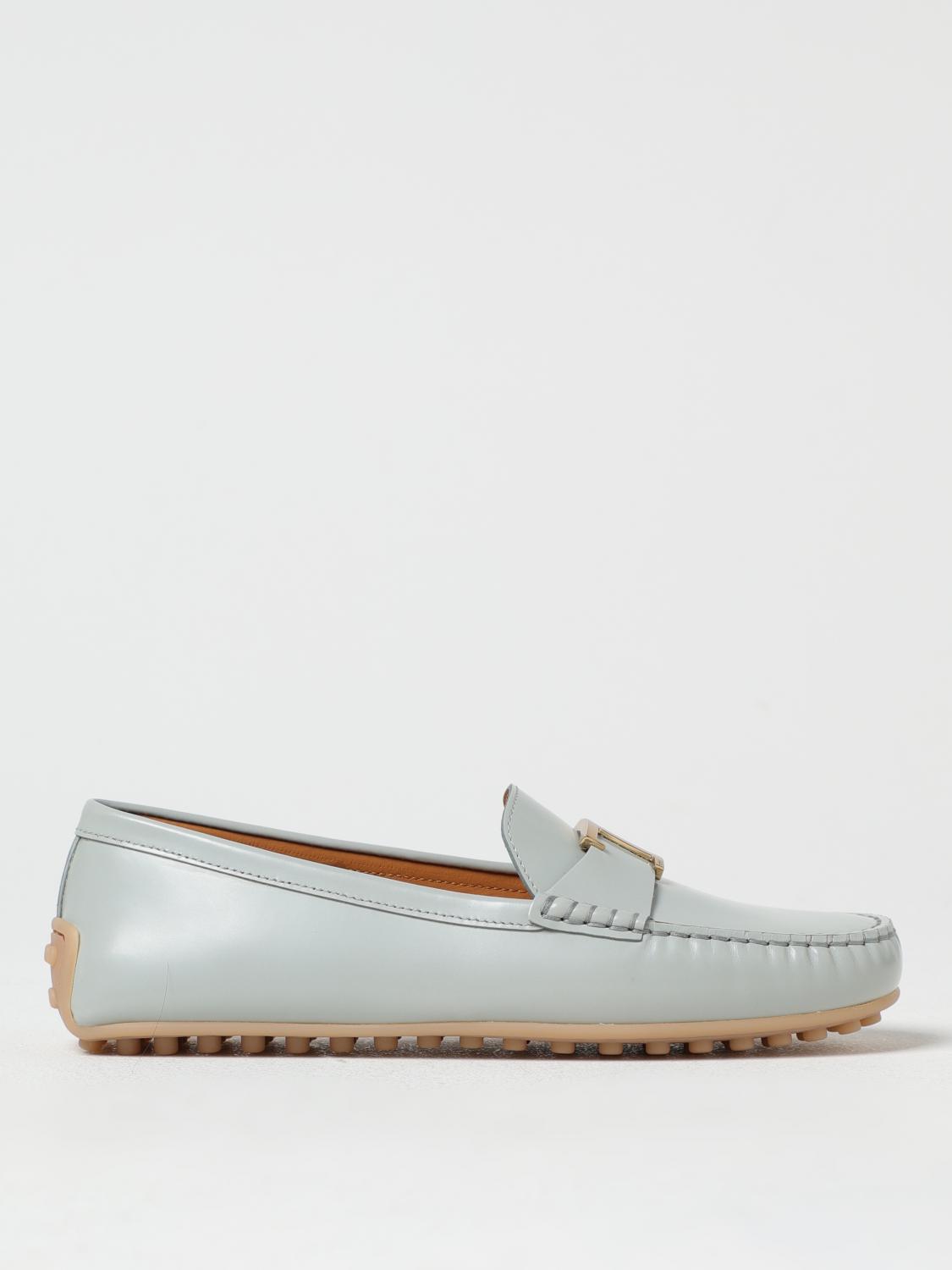 Tod's Grey Leather Loafers In Grey