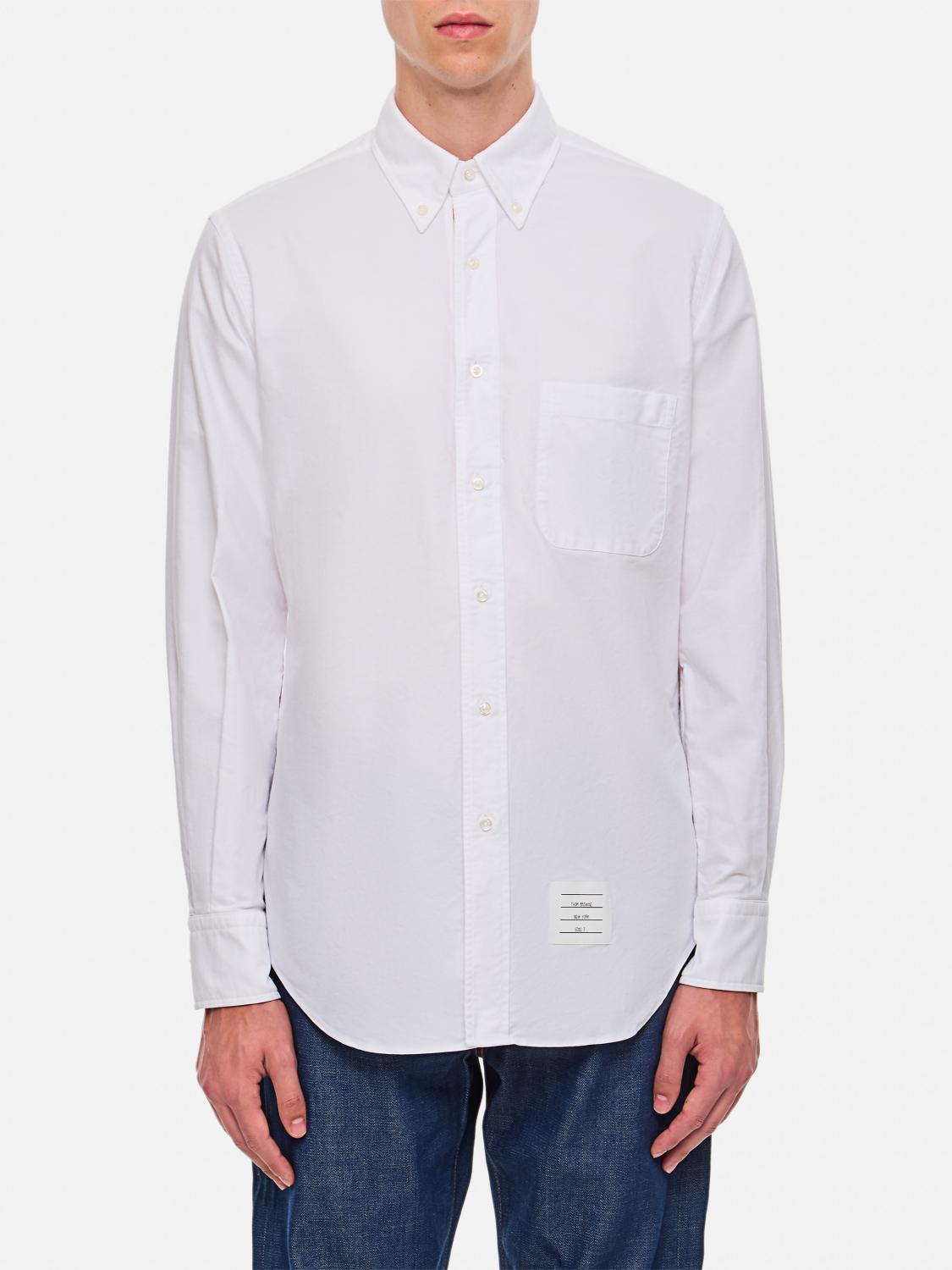 Thom Browne Signature Grosgrain Placket Shirt In White