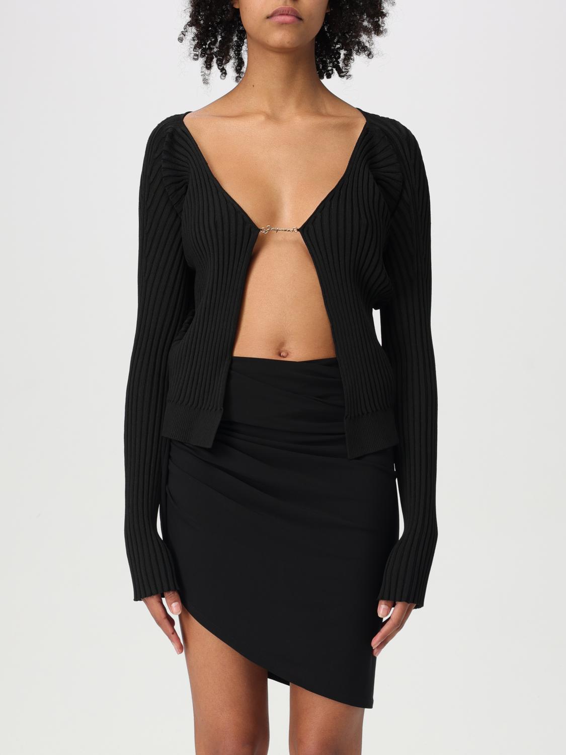 Jacquemus La Maille Pralu Longue Black Cardigan Women In Black