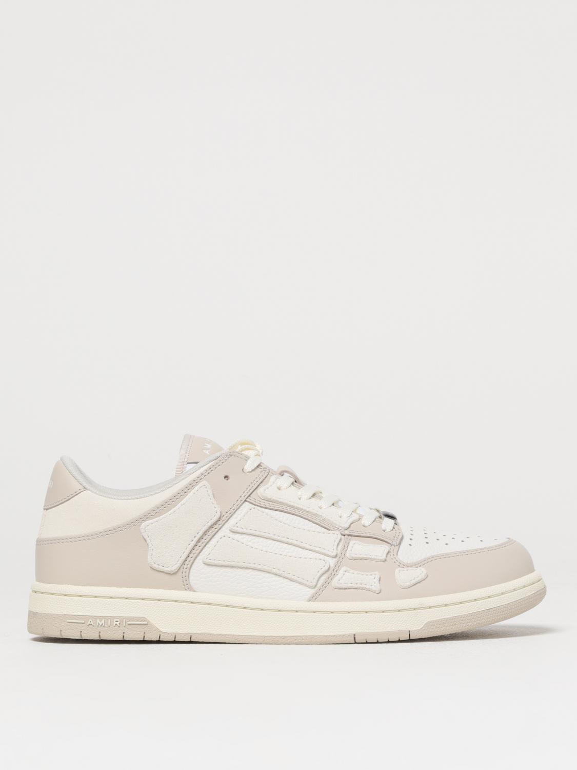 Amiri Skel Top Low White Sneakers With Skeleton Patch In Leather Man In White