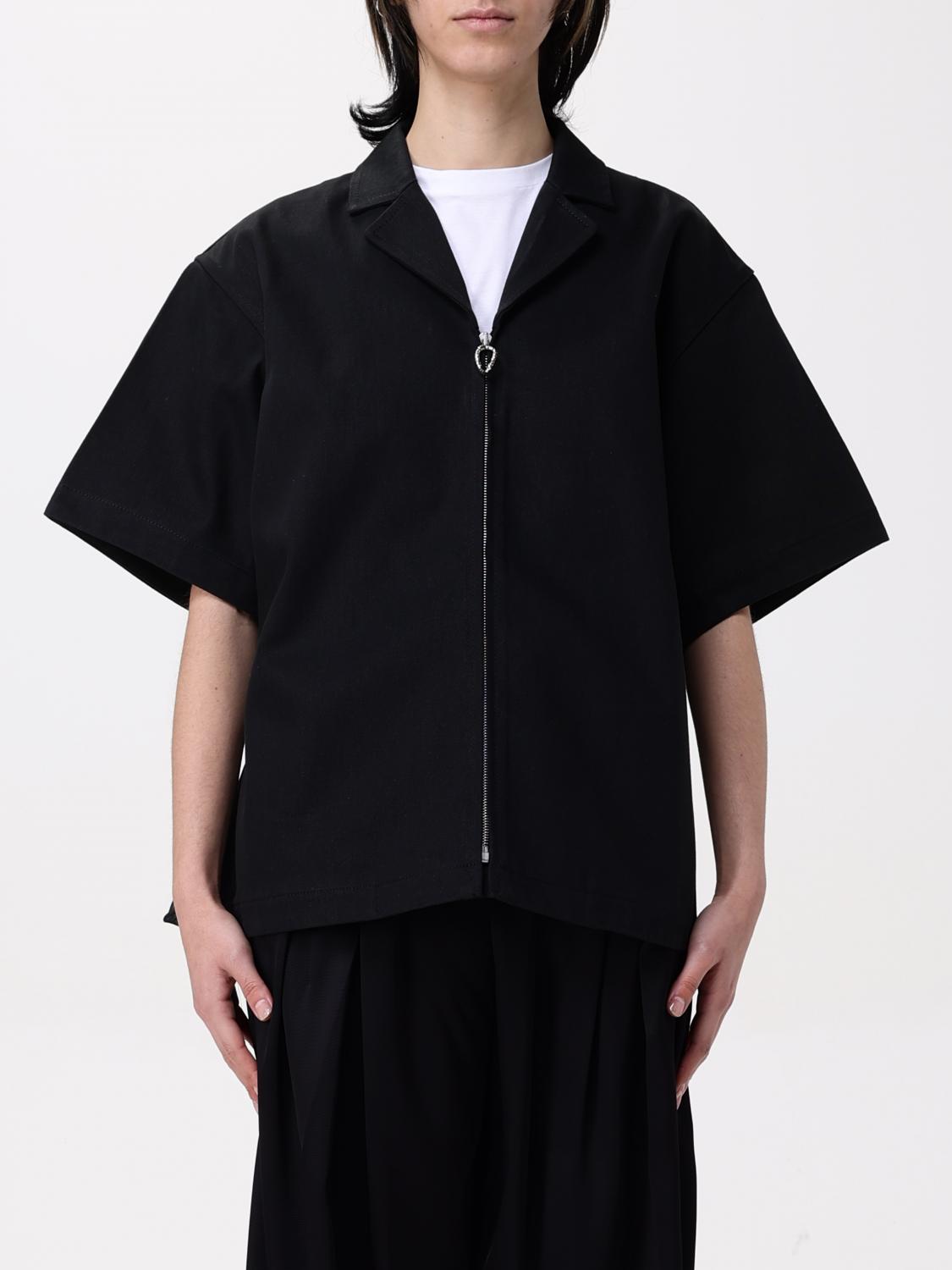 Jil Sander Short Sleeve Denim Shirt With Collared Neck In Black