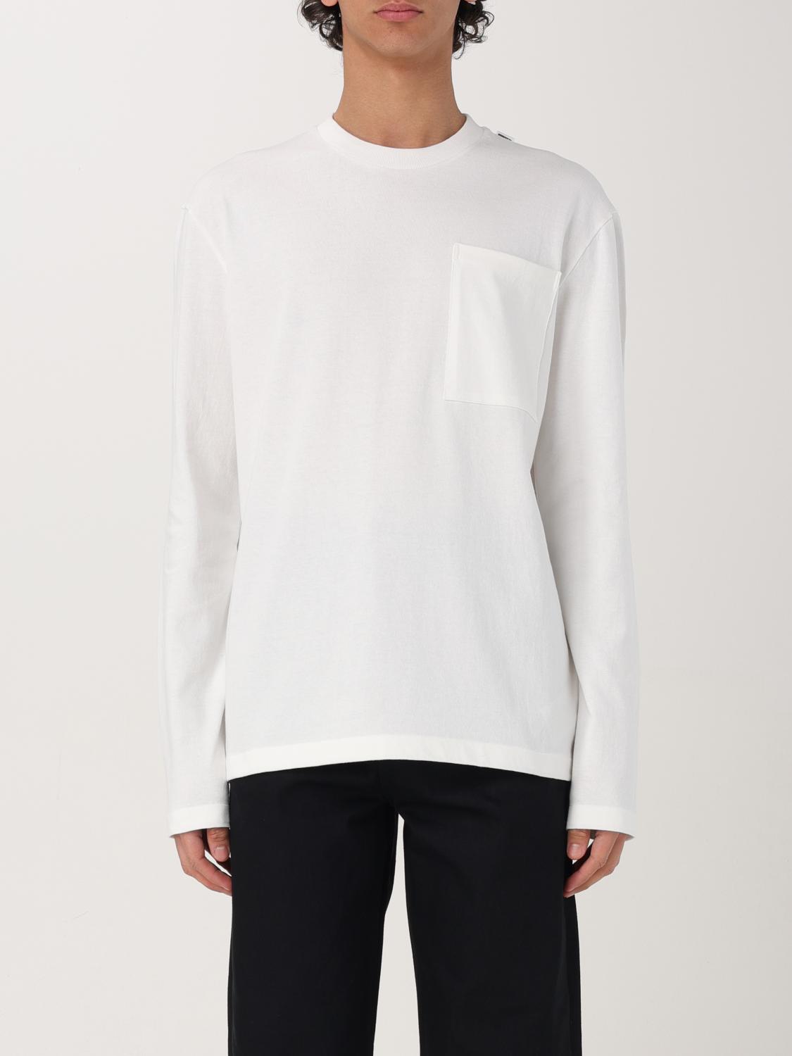Jil Sander White Logo Flag Long Sleeve T-shirt In White