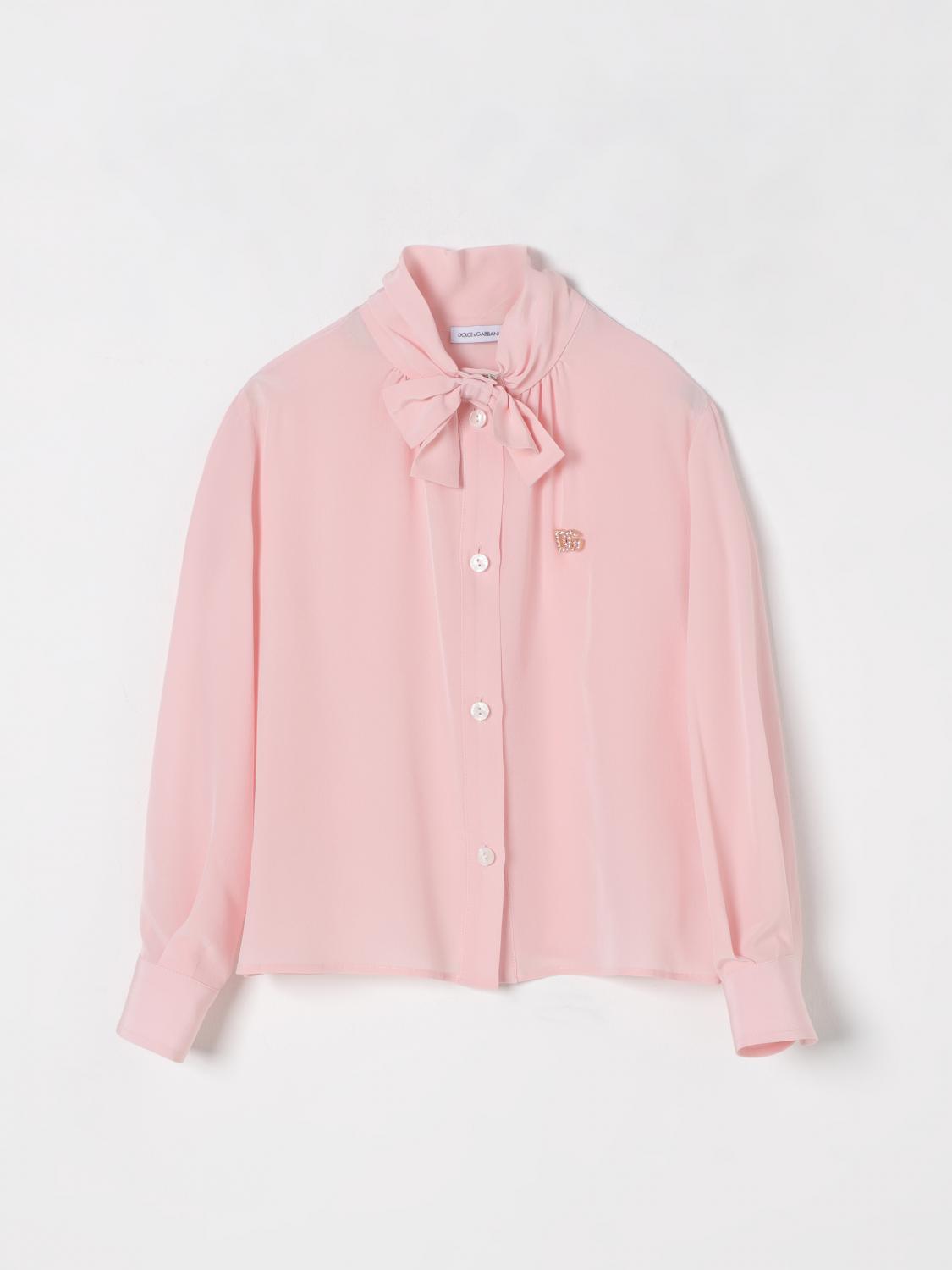 Dolce & Gabbana Silk Crepe De Chine Shirt In Pink