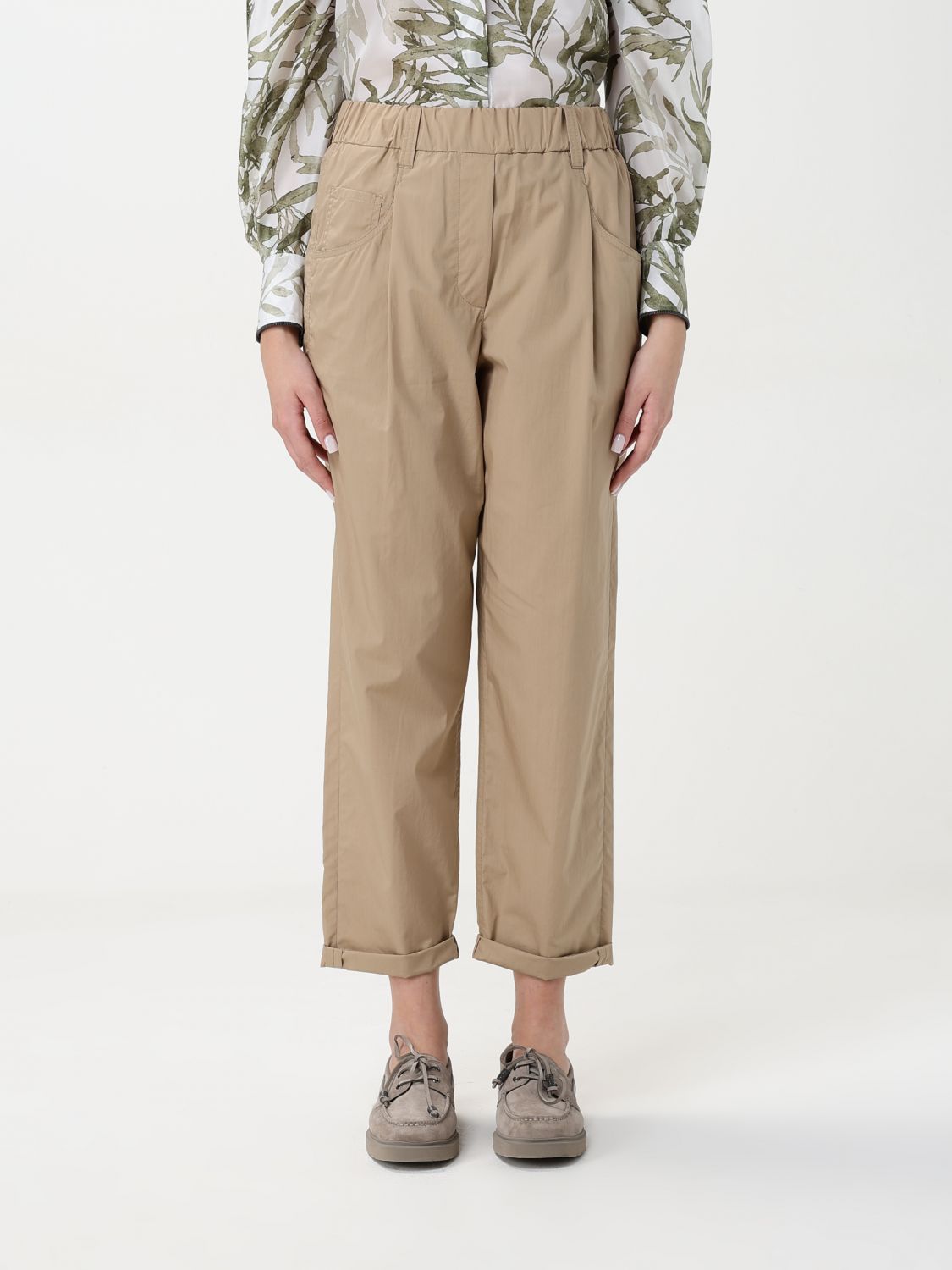 BRUNELLO CUCINELLI PANTS BRUNELLO CUCINELLI WOMAN COLOR BROWN G50628032