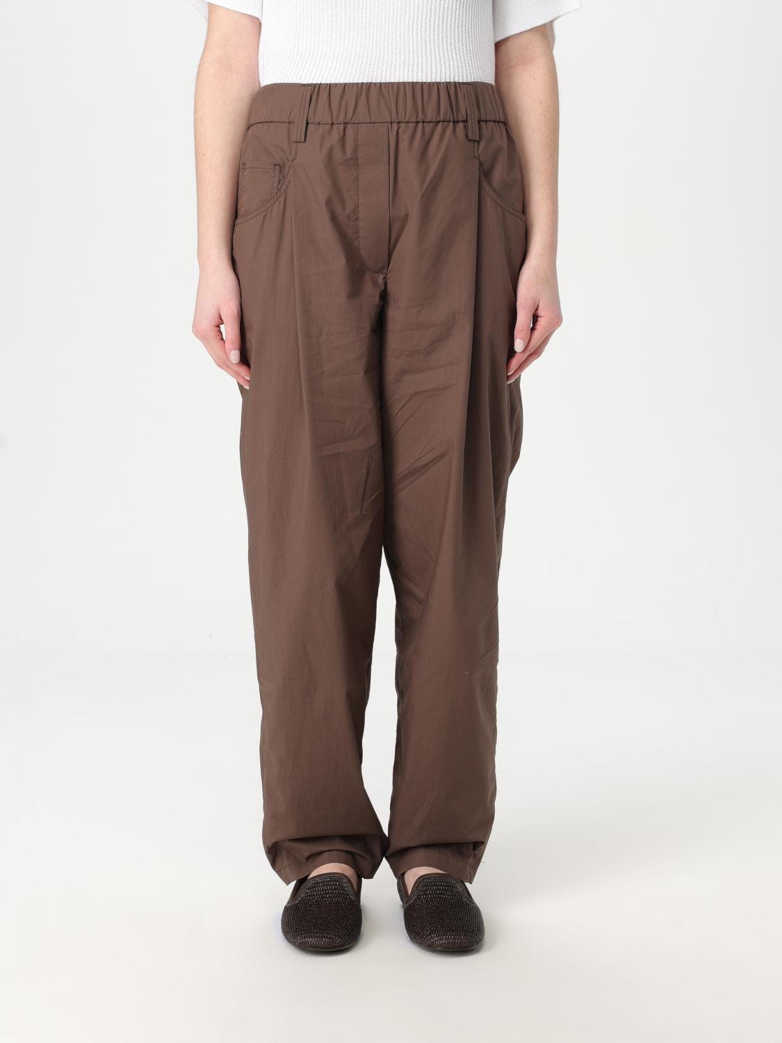 Brunello Cucinelli Brown Monile Pants In Cocoa