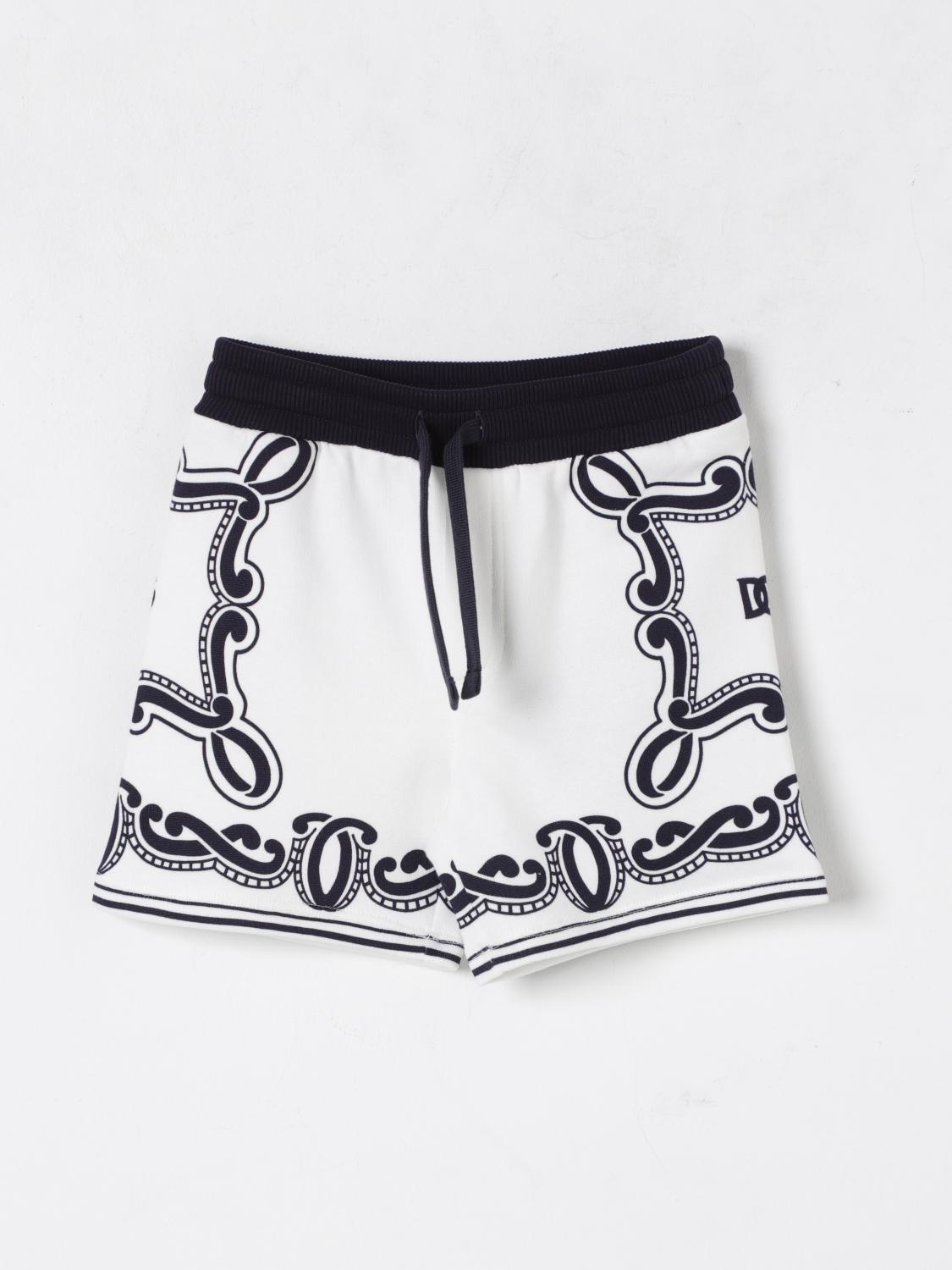 Dolce & Gabbana Boys Bandana Print Bermuda Shorts In White