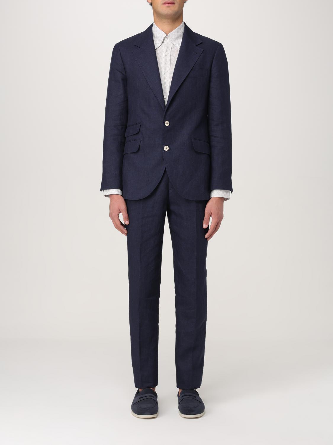 Brunello Cucinelli Suit  Men Color Navy In Blue