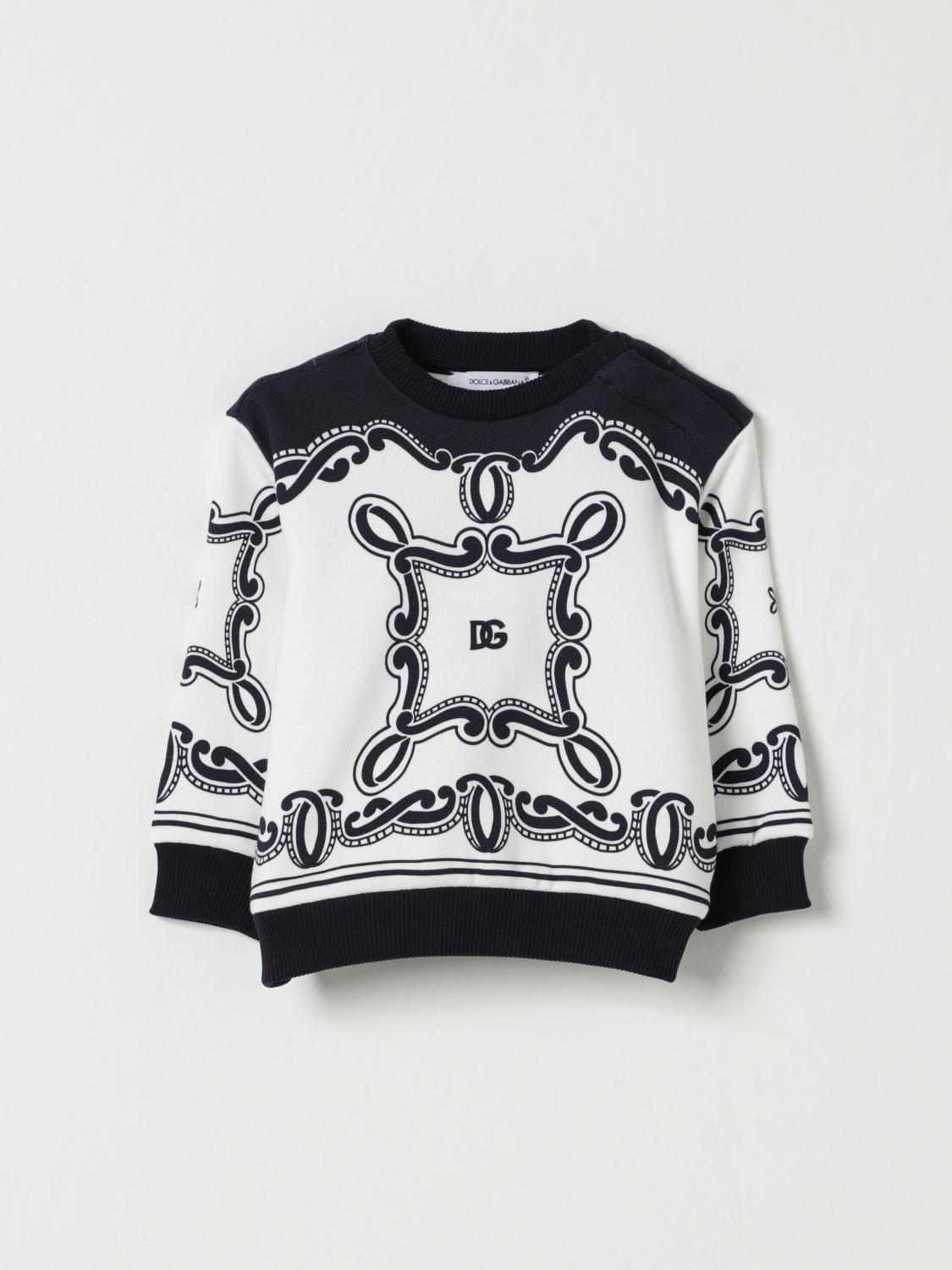 Dolce & Gabbana Cotton Graphic Sweatshirt In Blue