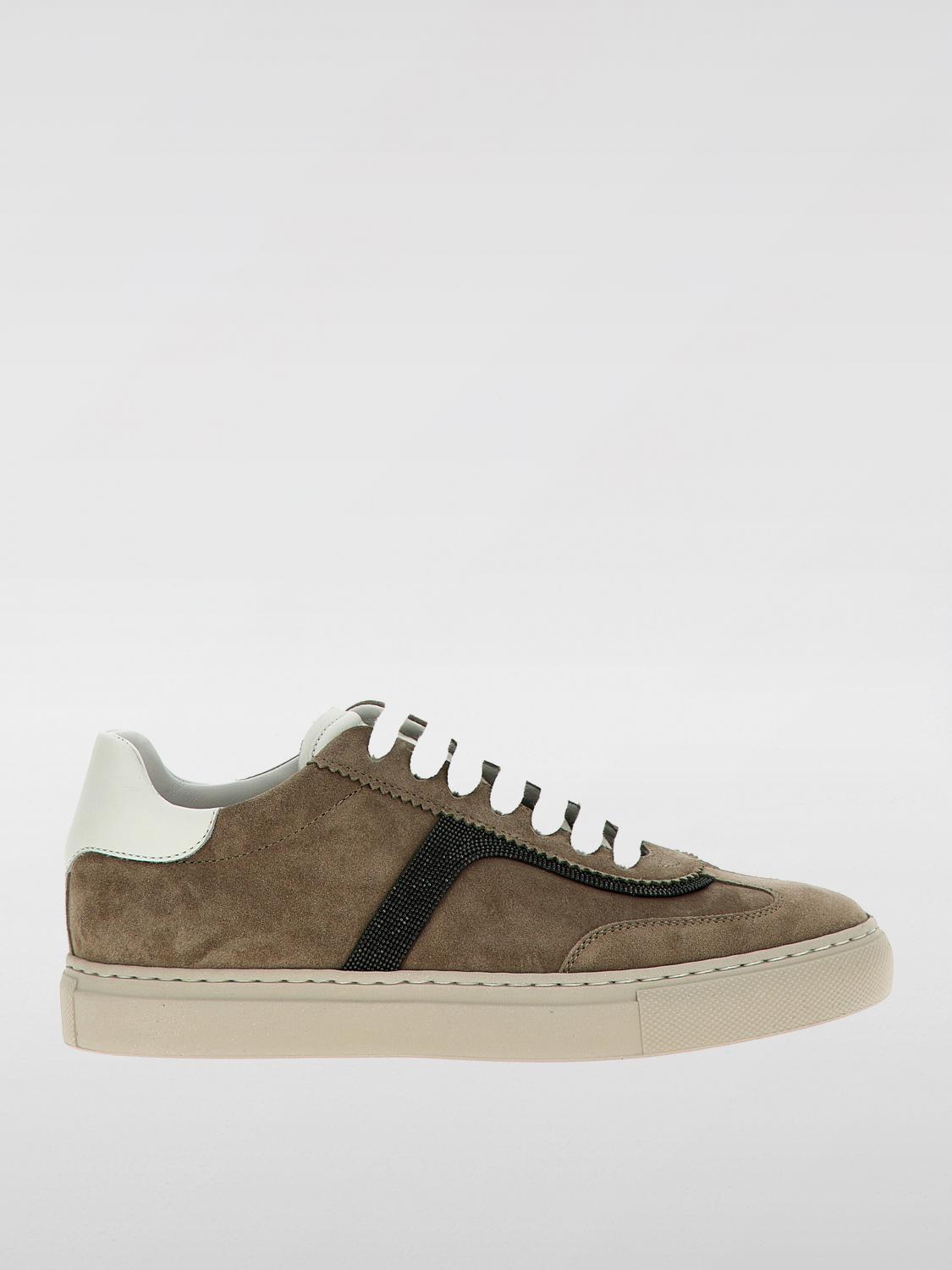 Brunello Cucinelli Suede Luxe Sneakers Rubber Sole In Brown