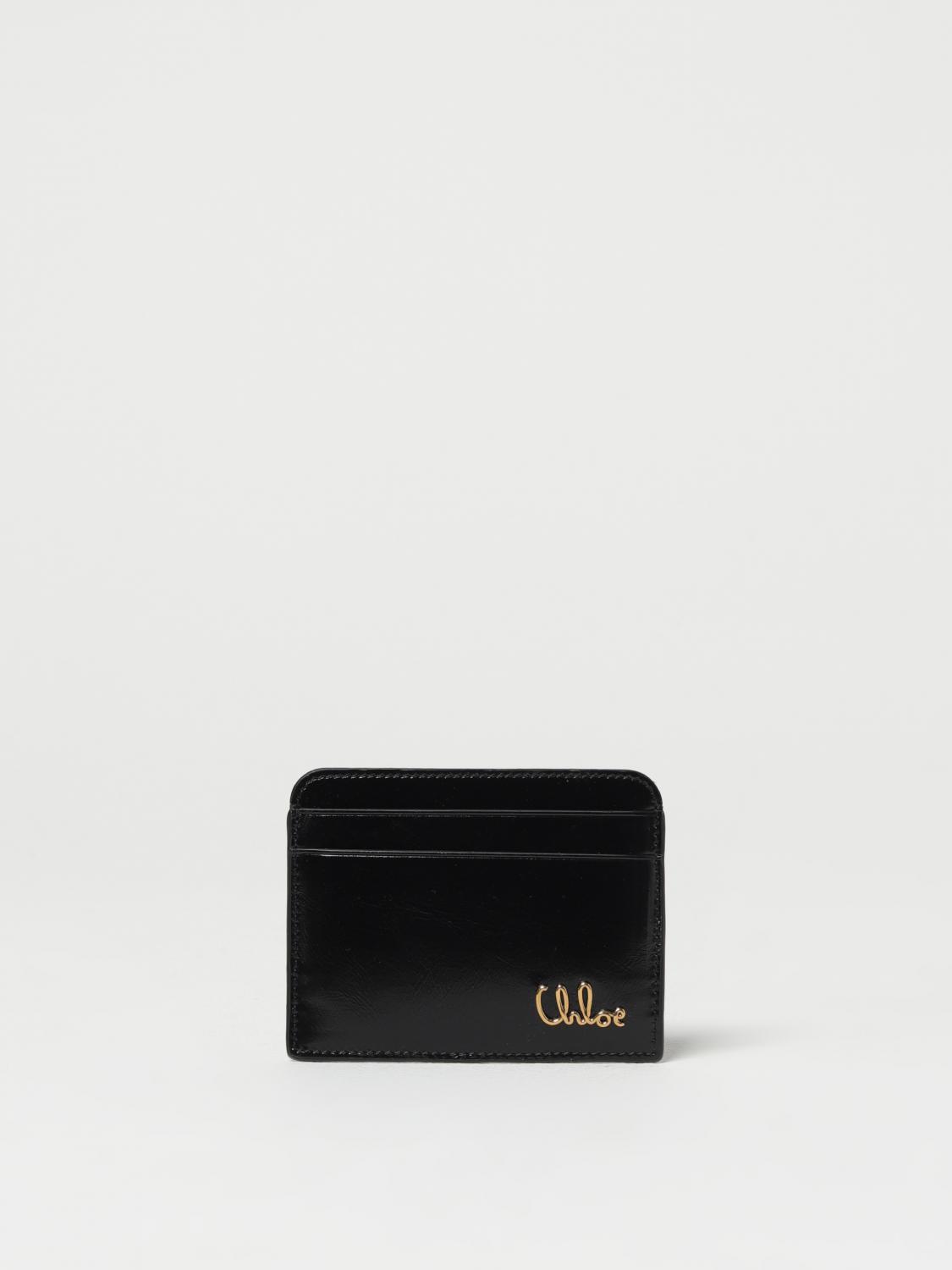 Chloé Womens Black Iconic Leather Card Holder In Black