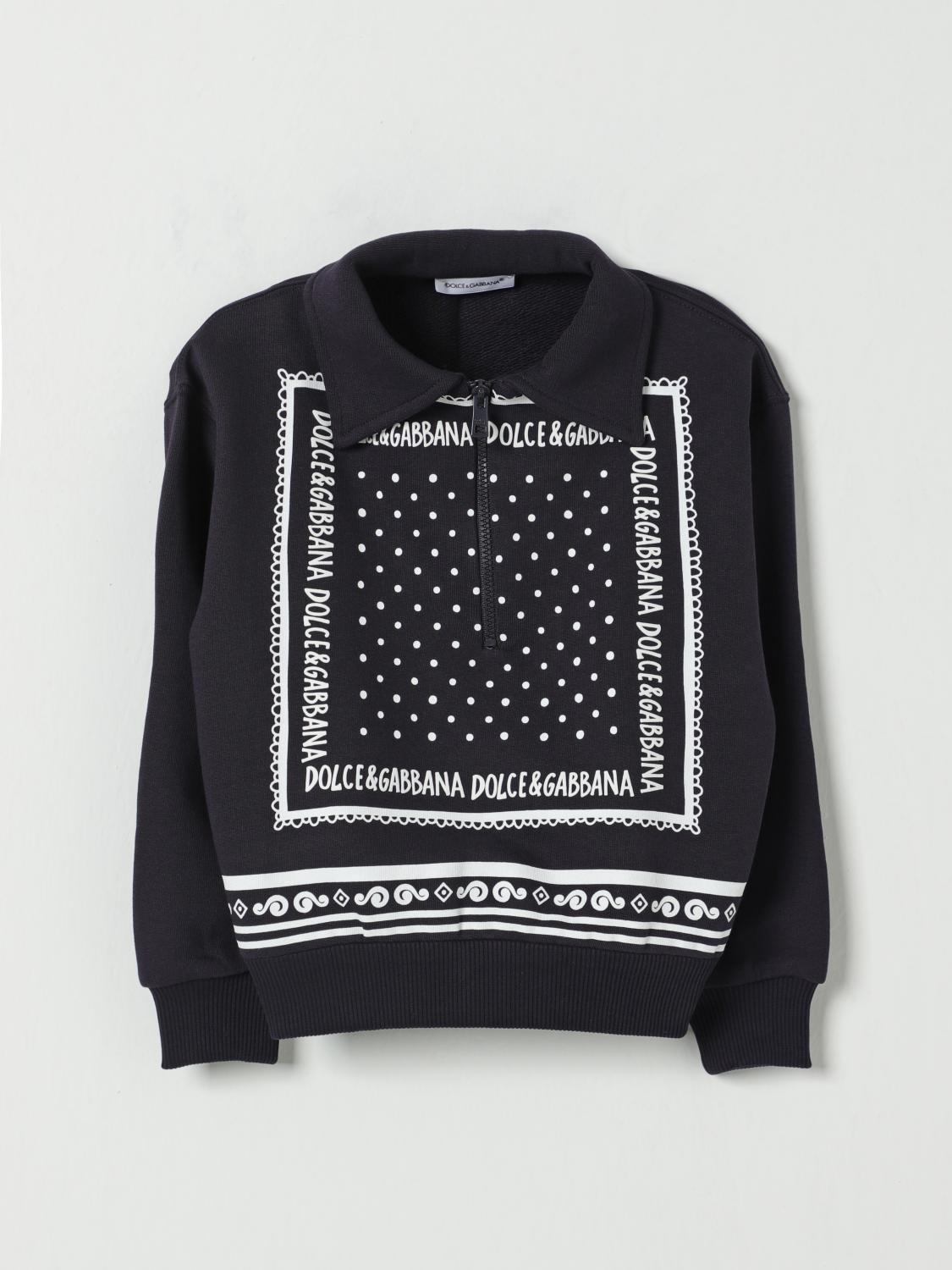Dolce & Gabbana Long-sleeved Sweater In Blue
