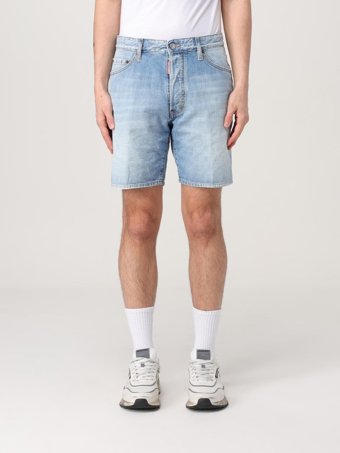 Dsquared2 Blue Jeans With Five-pocket Design And Logo Patch On The Back In Denim Man In Blue