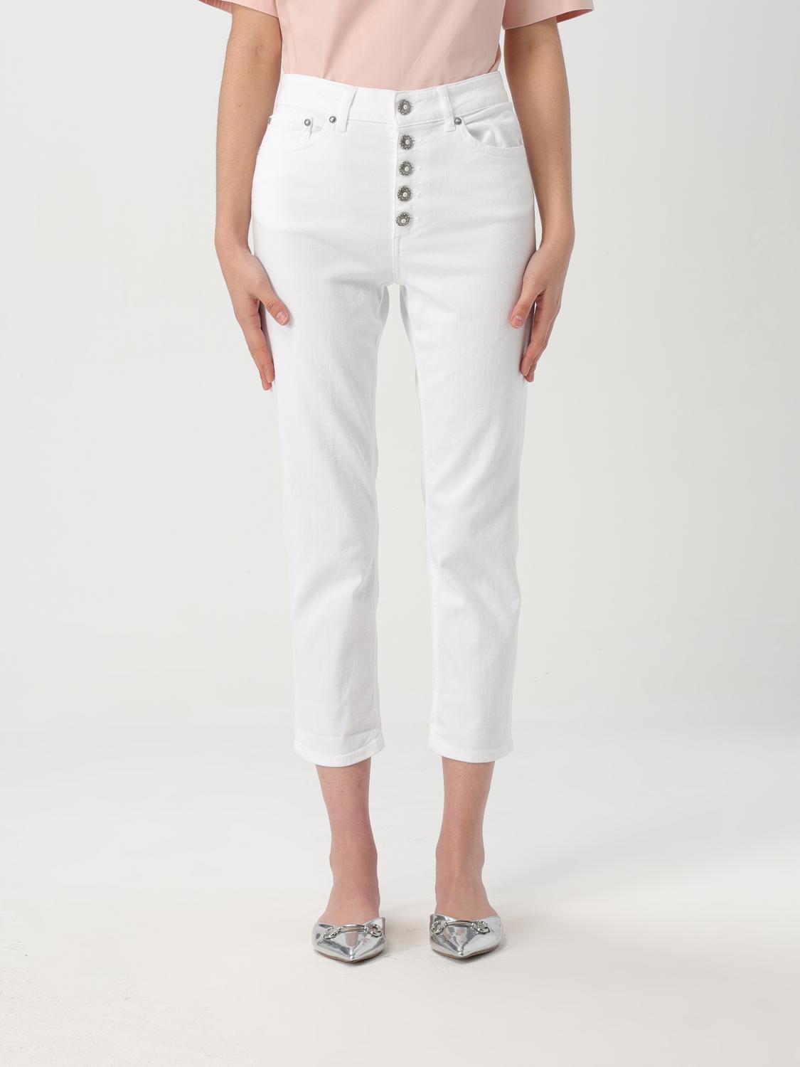 Shop Dondup Jeans Woman Color White