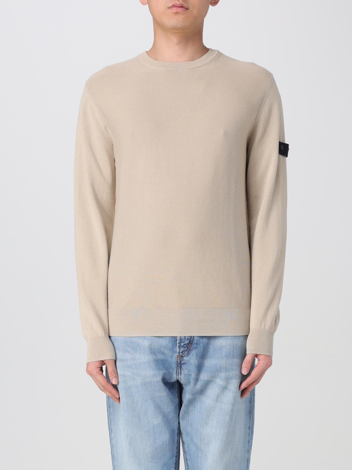Peuterey Finely Knit Beige Crew Neck Sweater In Neutral