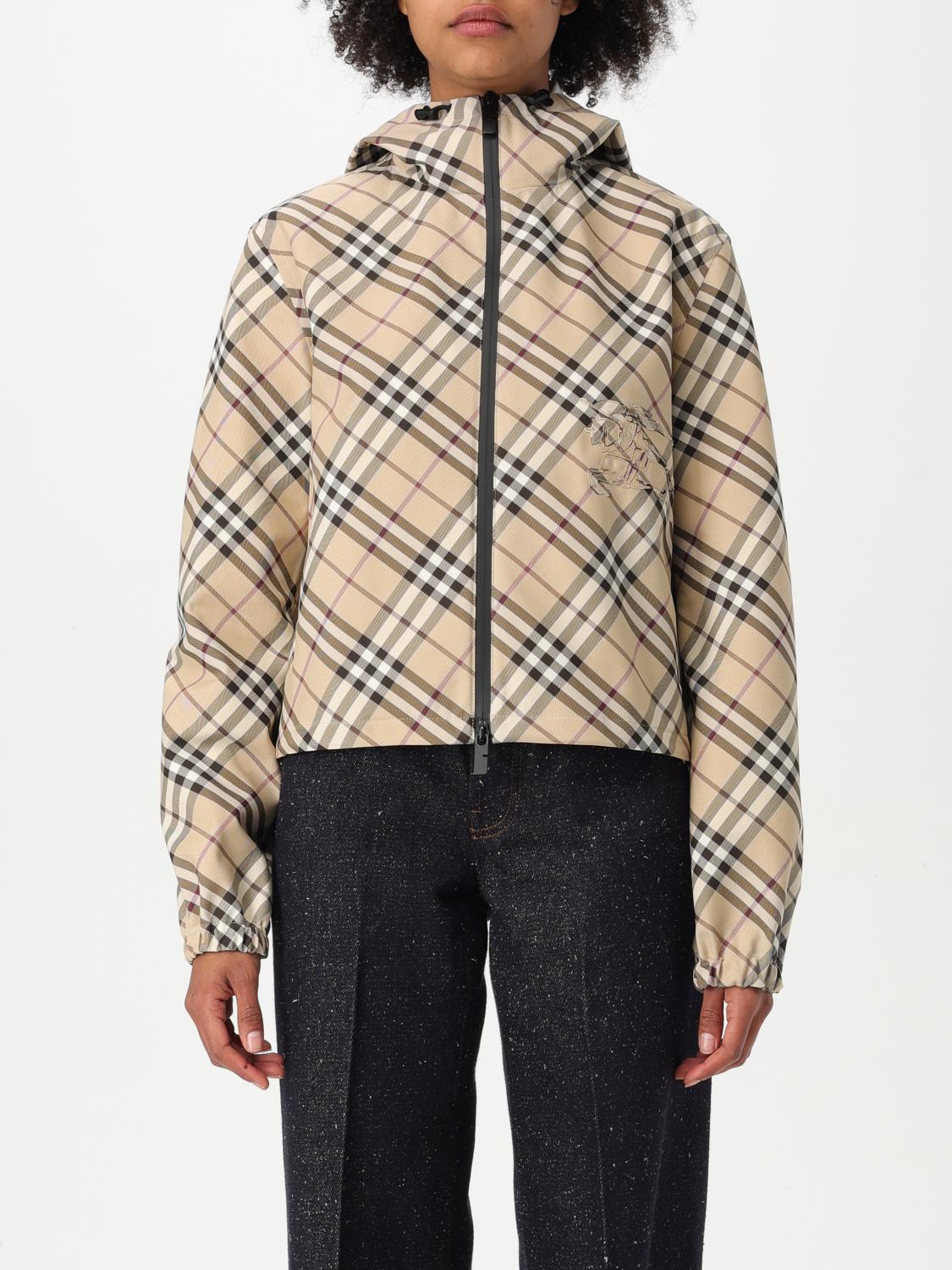 Shop Burberry Jacket Woman Color Nude