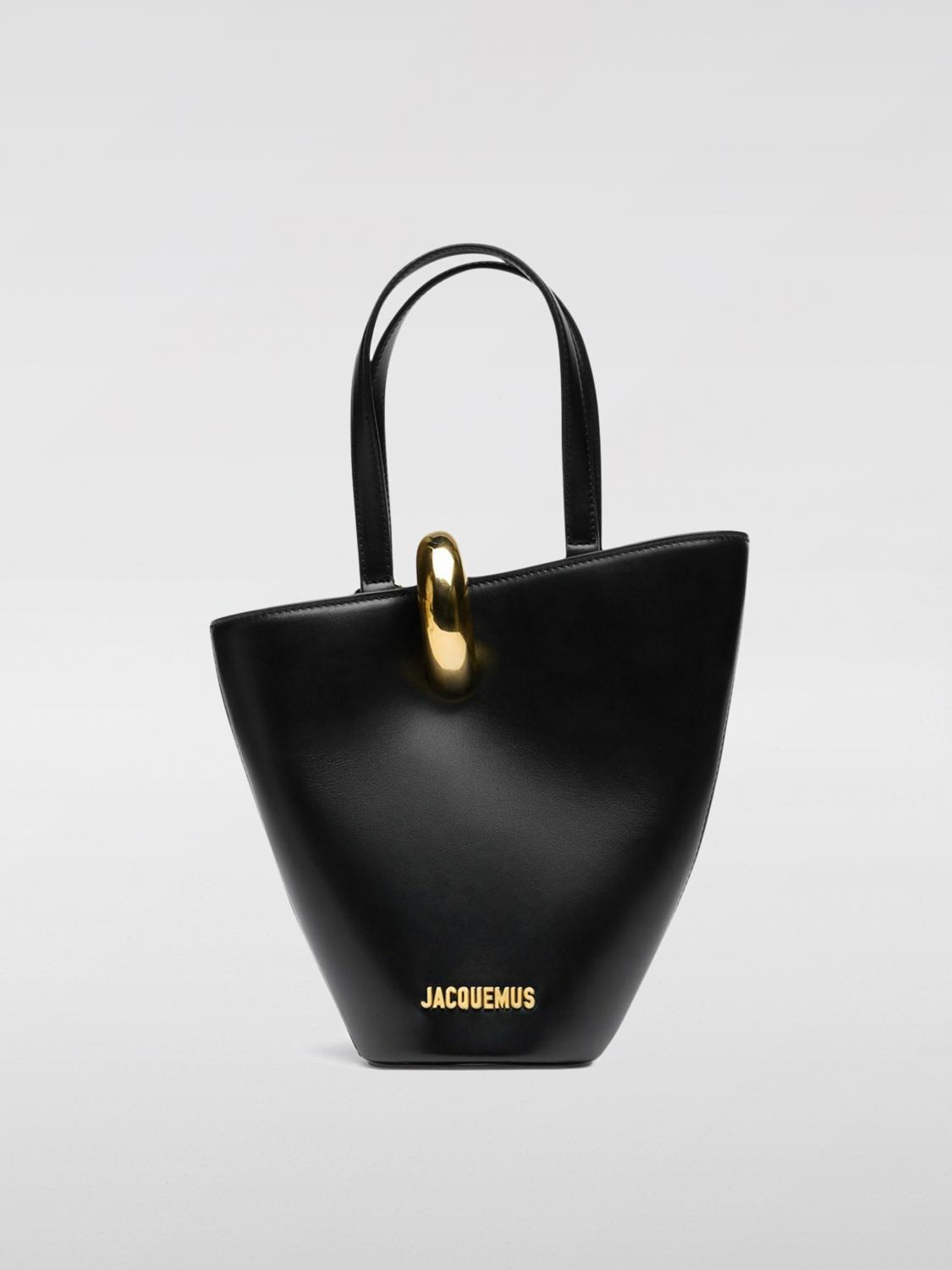 Jacquemus Le Petit Bambola Leather Top Handle Bag In Black