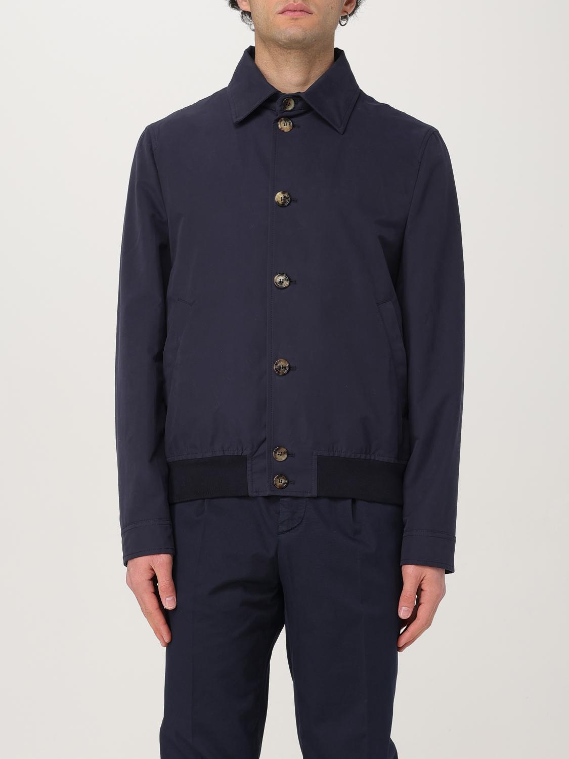 Brunello Cucinelli Tailored Blue Jacket With Classic Button-up Design And Side Pockets In Blue