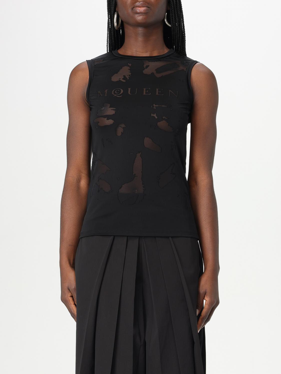 Alexander Mcqueen Women's Top A Inserts Top In Black