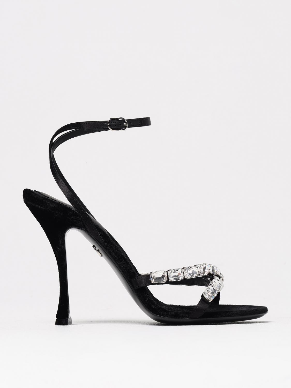 Dolce & Gabbana Keira 105 Satin Sandals With Gemstone Embellishments In Black