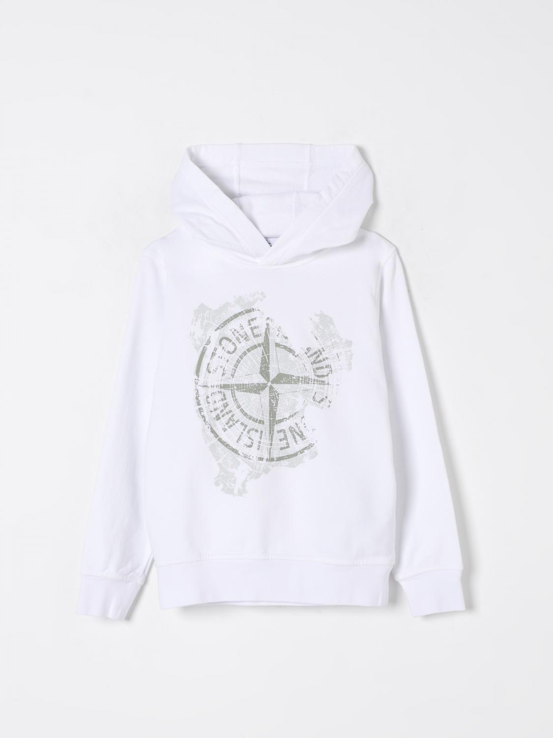 Stone Island Sweater Junior Kids Color White In White