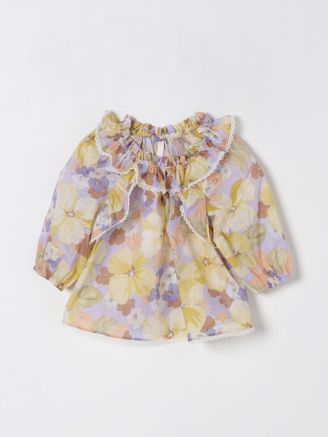 Zimmermann Pop Gathered-neck Blouse In Violet