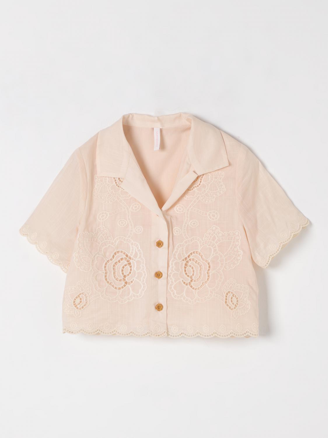 Zimmermann Cotton Embroidered Halliday Shirt In Beige