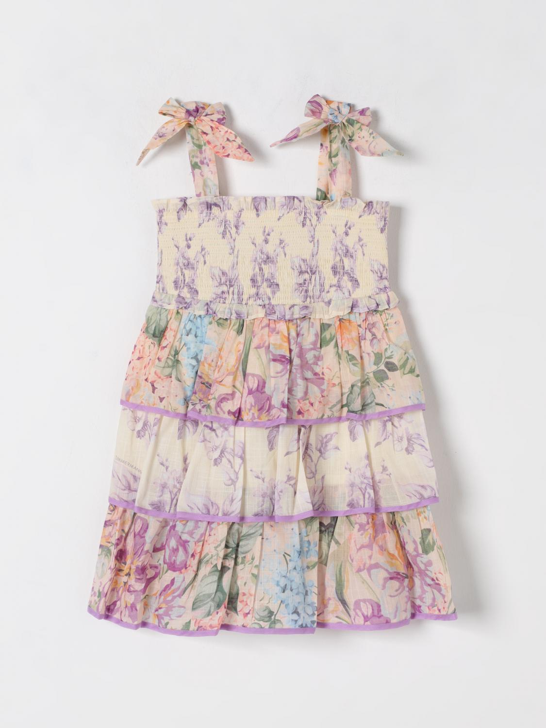 Zimmermann Halliday Floral Shirred Cotton Dress In Multicolor