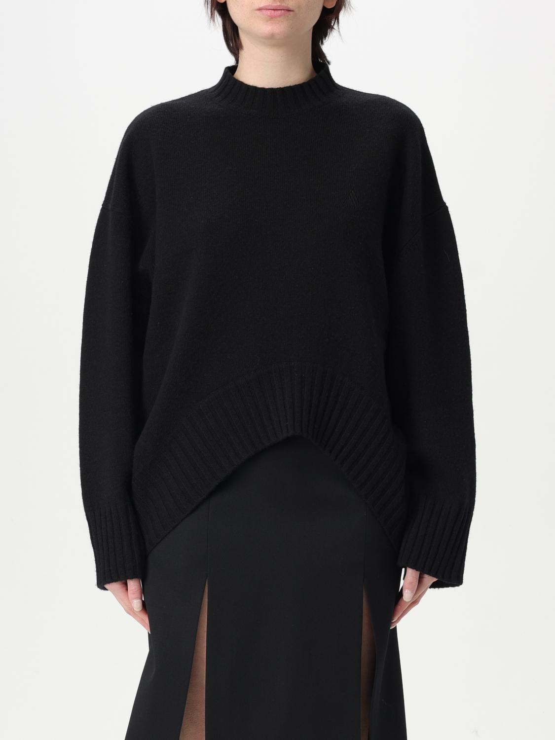 Attico Black Oversize Sweater In Wool And Cashmere Woman In Black