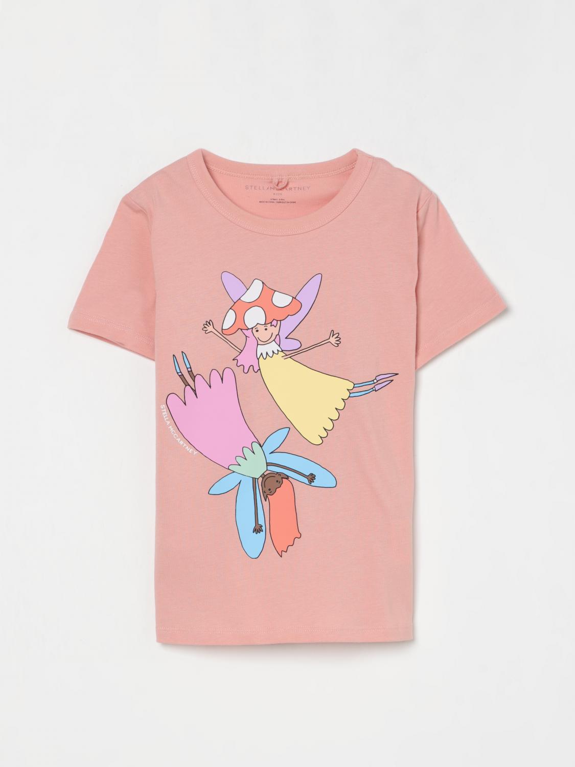 Stella Mccartney Printed Cotton Jersey T-shirt In Pink