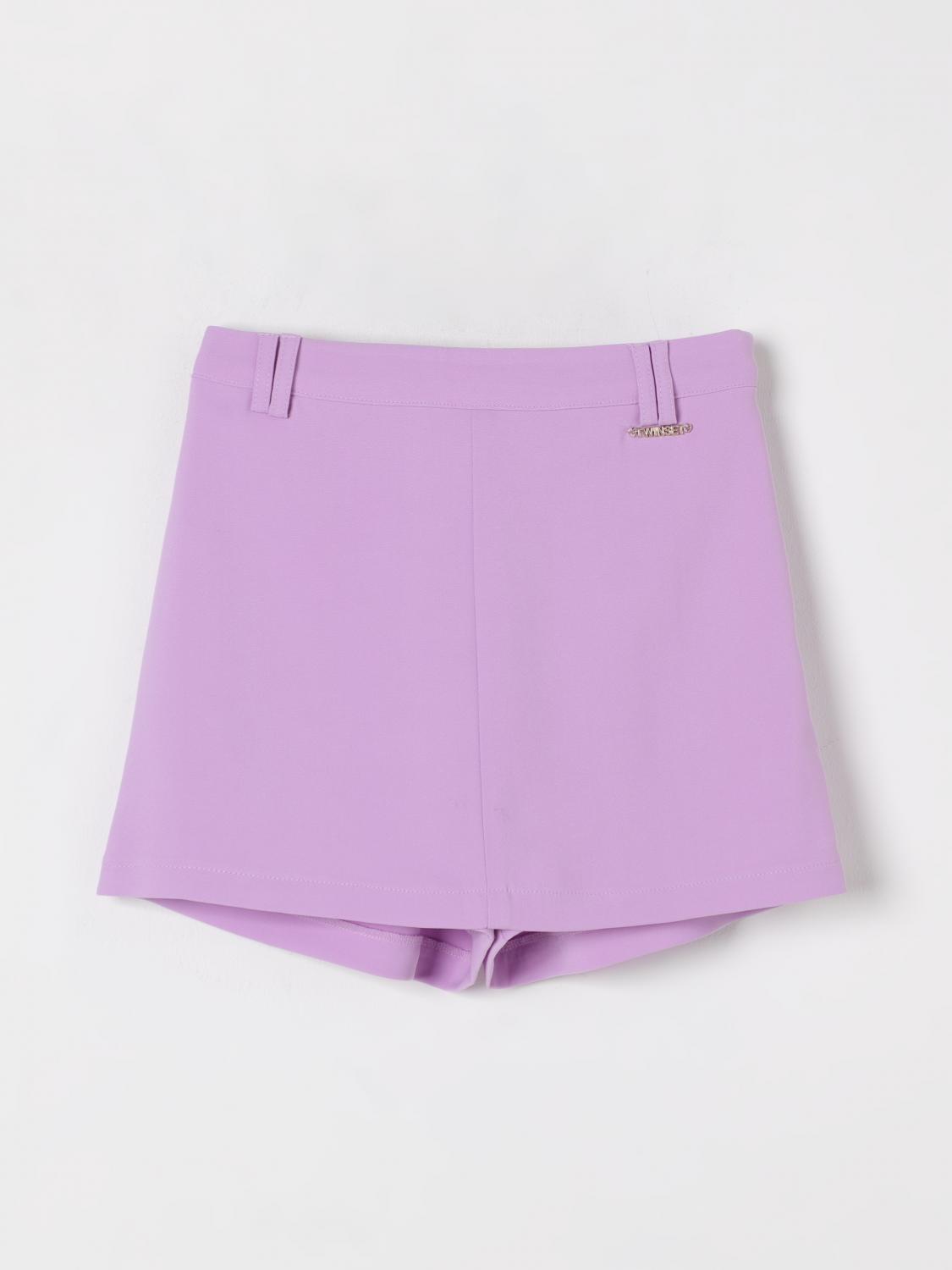 Twinset Woven Shorts In Violet