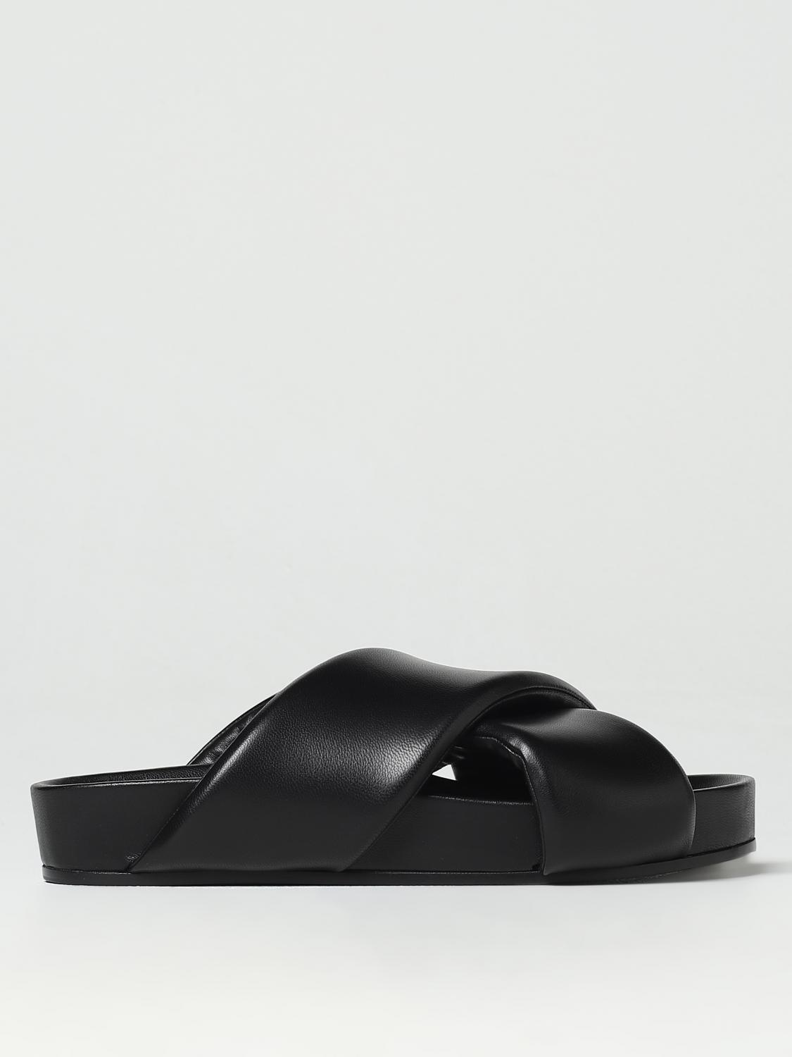 Jil Sander Black Sandals With Criss Cros Bands In Black