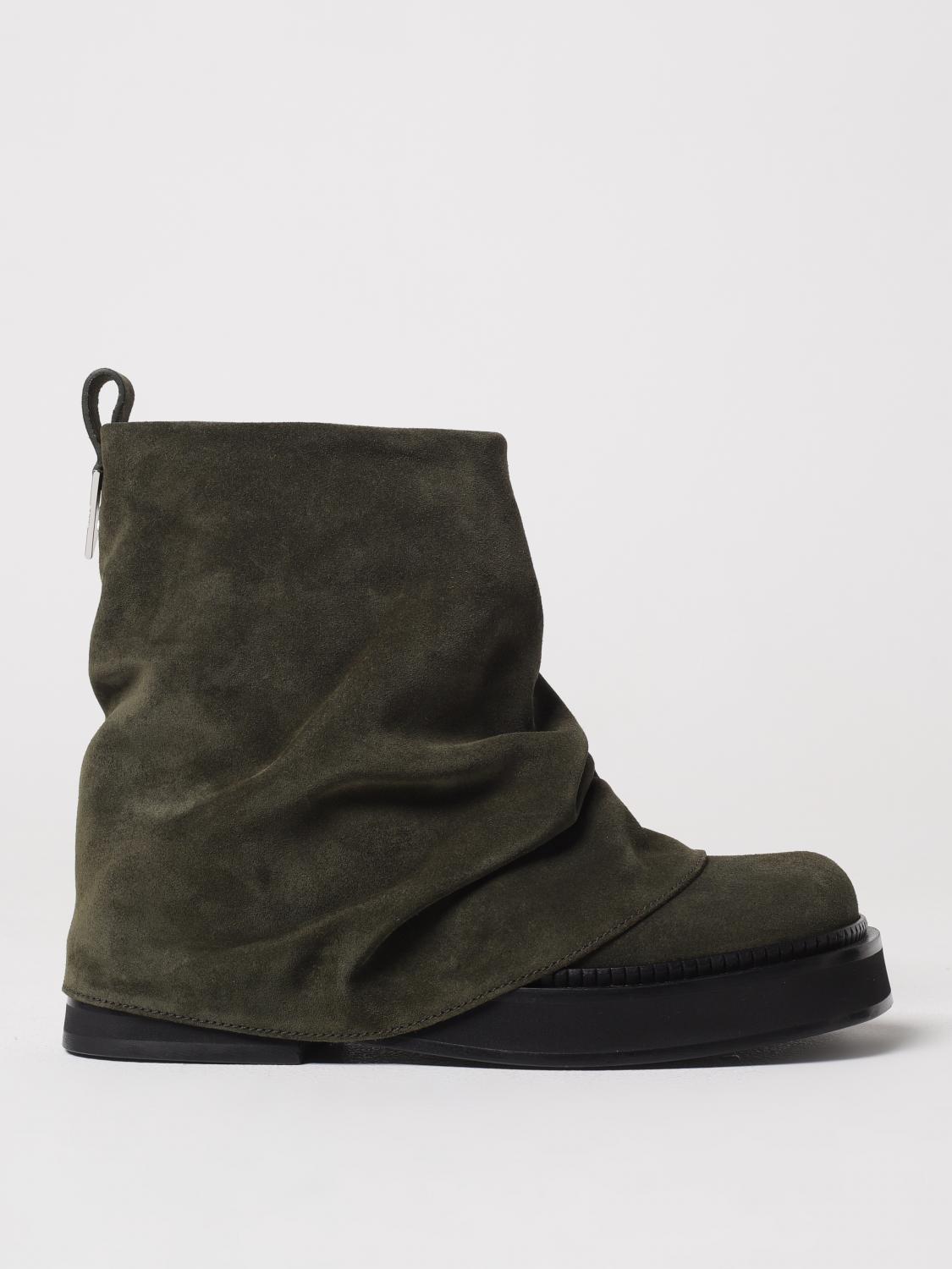 Attico Khaki Mini Robin Combat Boots In Green