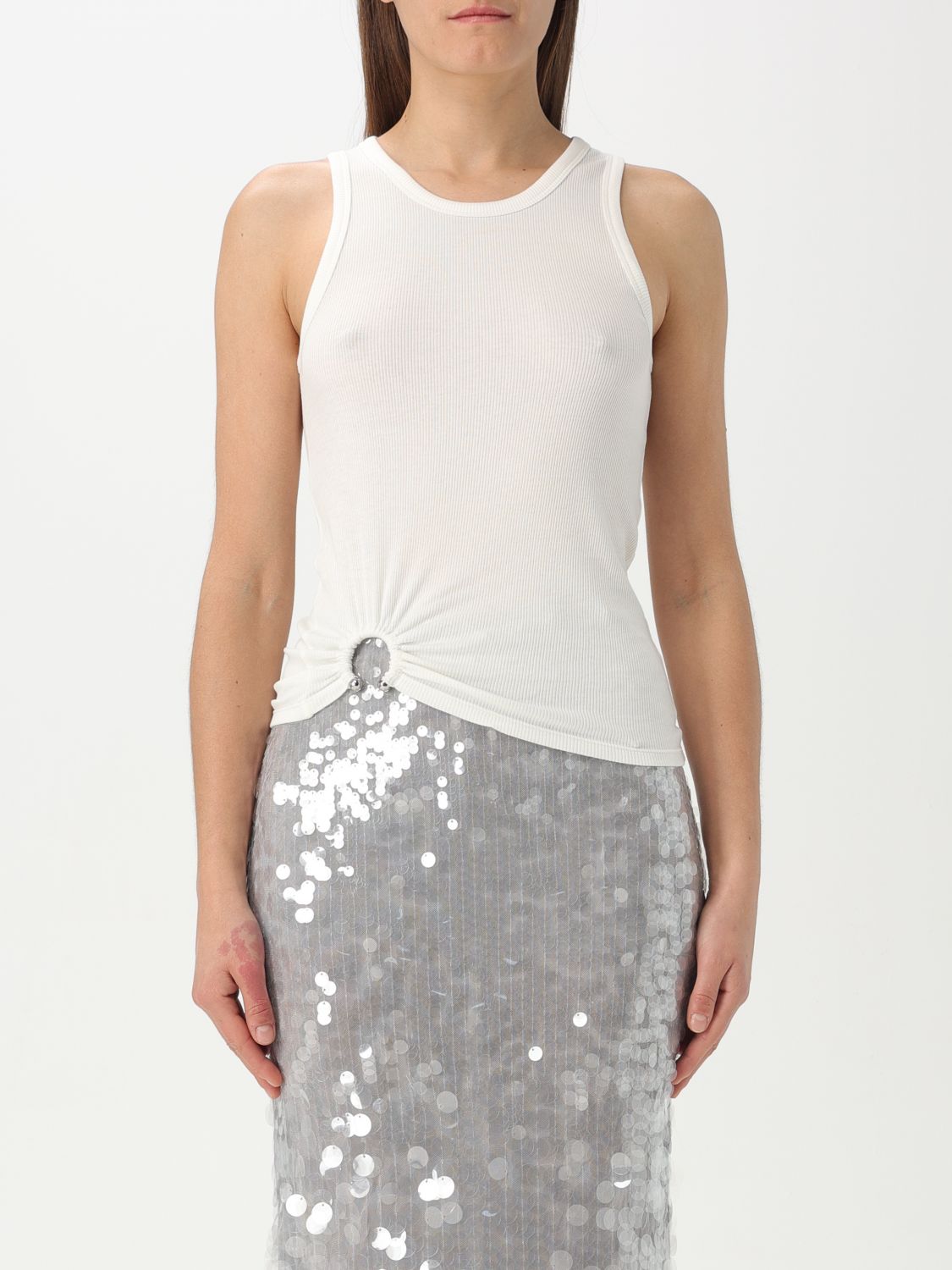Shop Rabanne Top Woman Color White