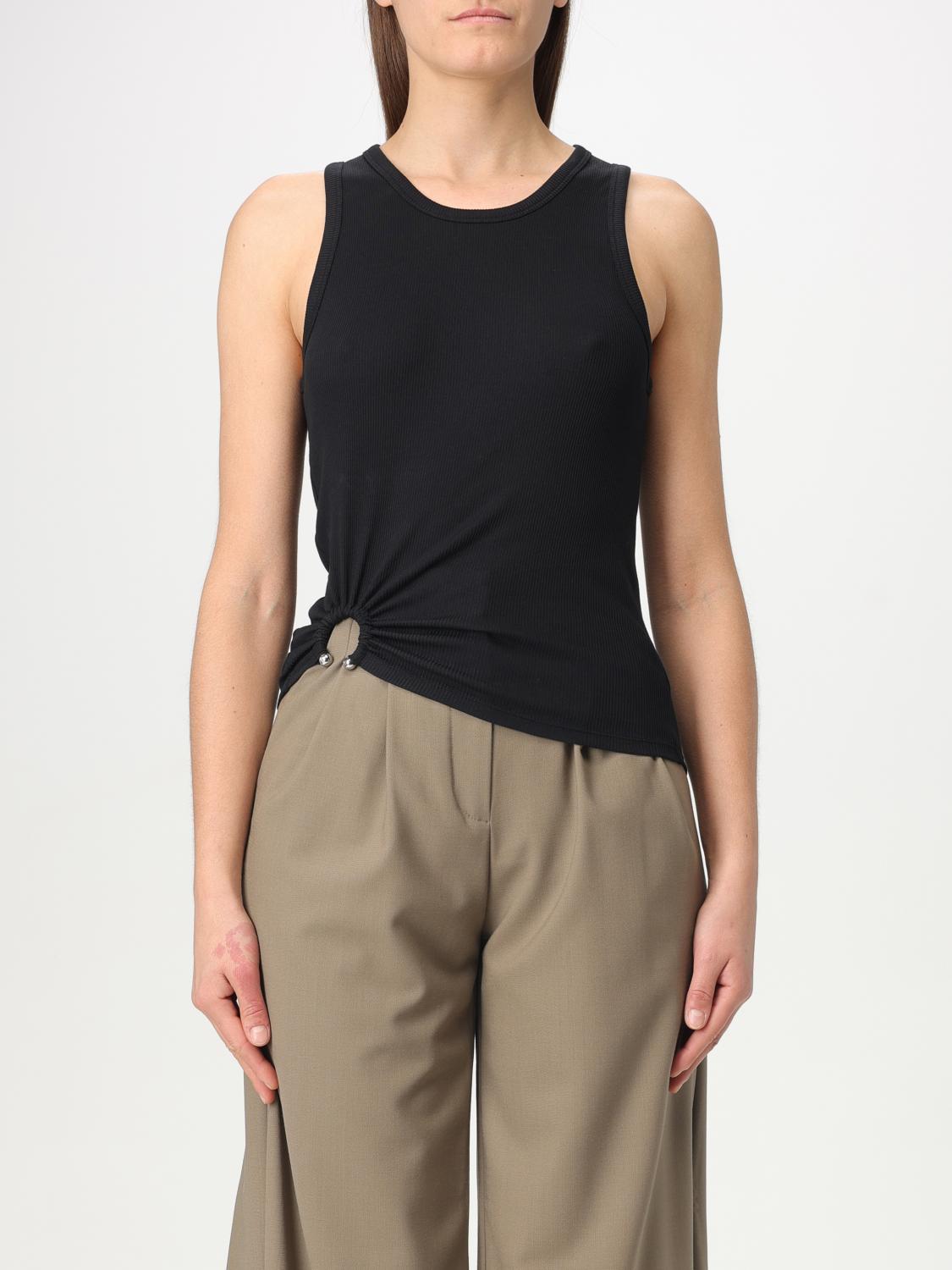 Shop Rabanne Top Woman Color Black
