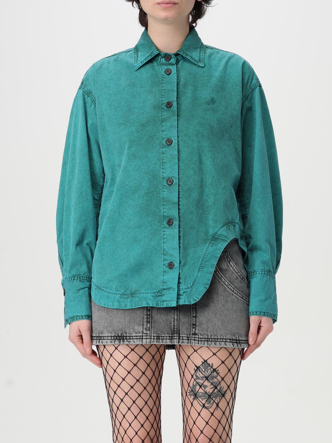 Attico Jacket Chest Pocket Regular Collar In Green