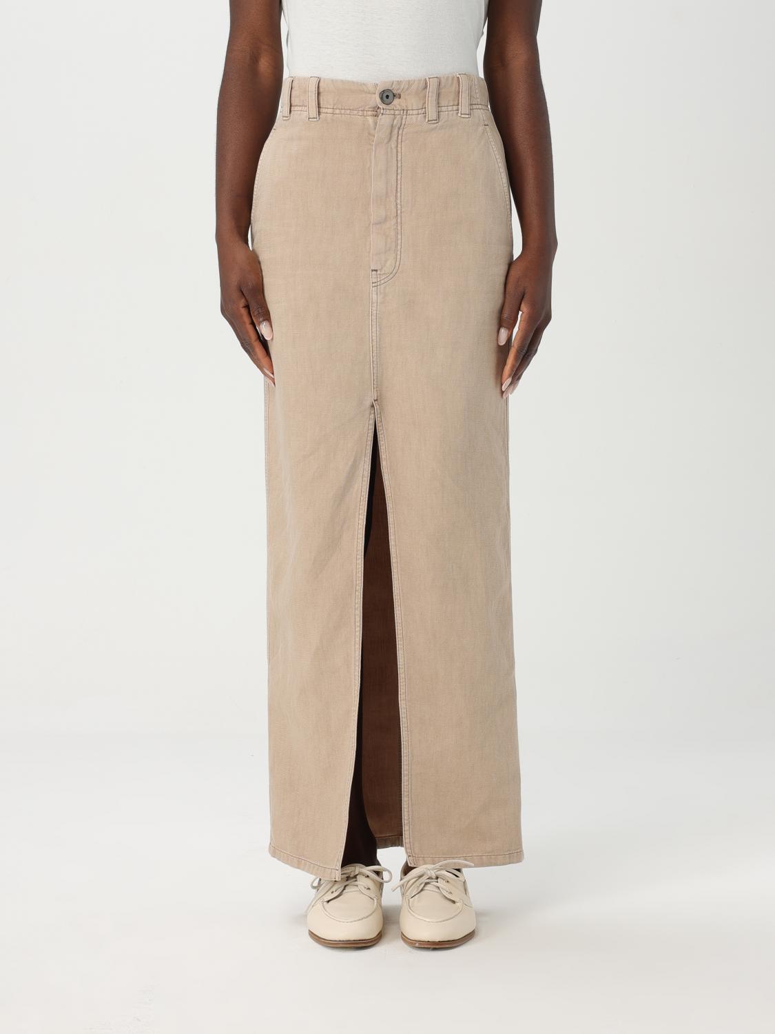 Brunello Cucinelli Monili Bead-embellished Skirt In Beige