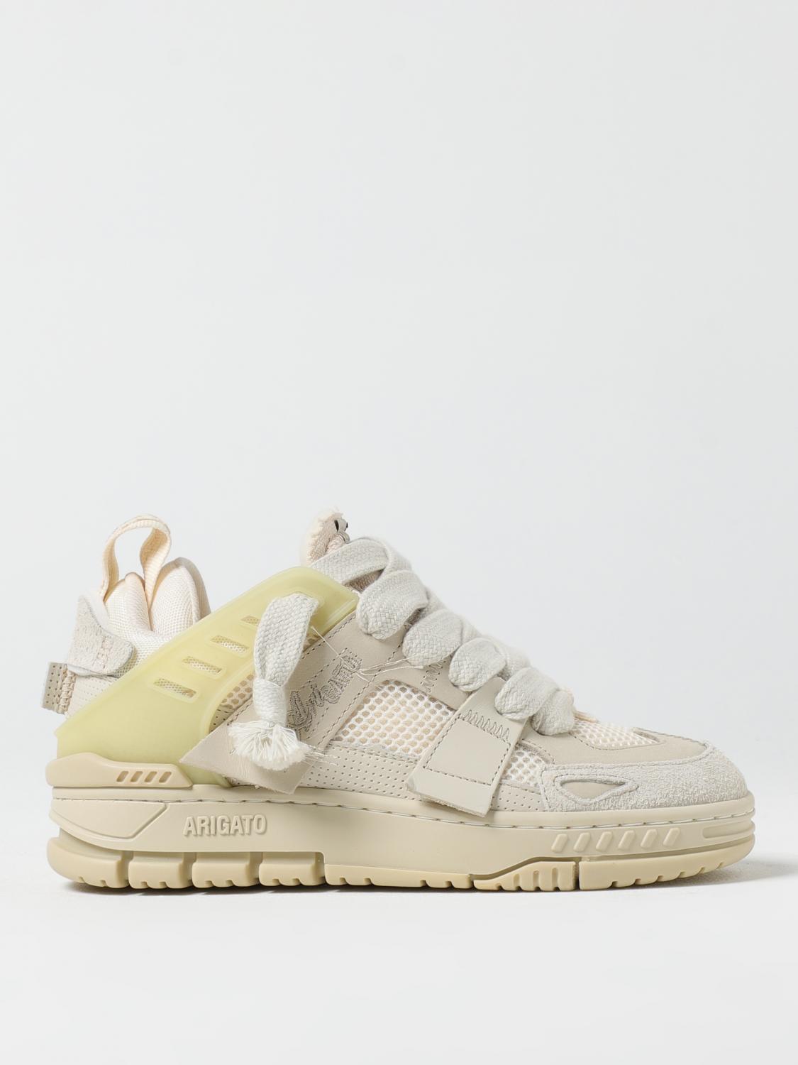 Axel Arigato Mens Cream Area Patchwork Leather And Recycled Polyester Mid-top Trainers In White