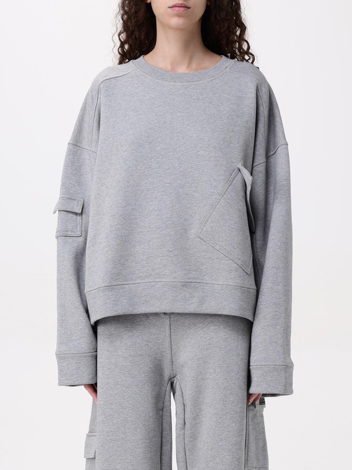 Ganni Heavy Terry Drop Shoulder Sweat Sweatshirts Grey In Grey