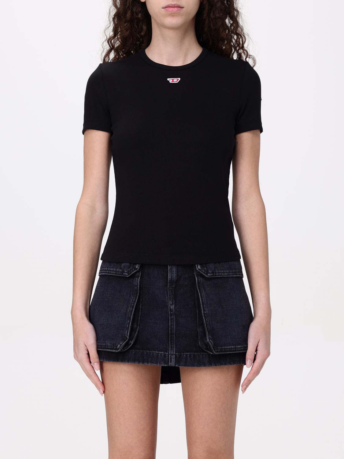 Diesel D Logo Regular Tee In Black