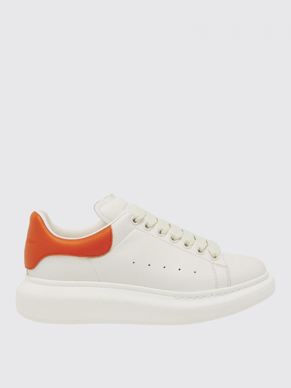 Alexander Mcqueen Leather Sneakers With Contrasting Heel Tab