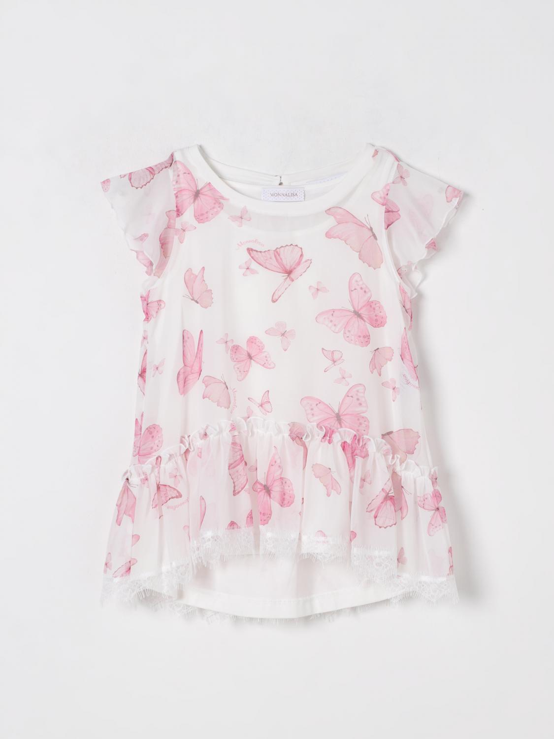 Monnalisa Top-georgette-schmetterlinge In White