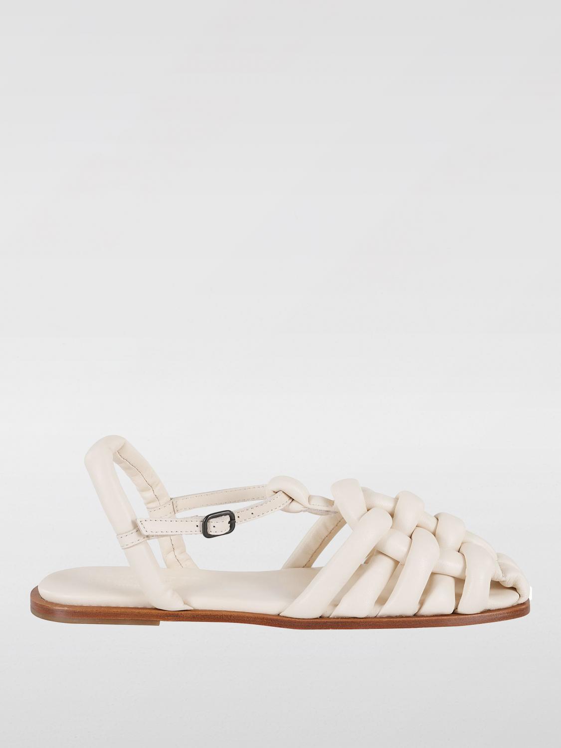 Hereu Square Toe Padded Fisherman Sandal In Ivory