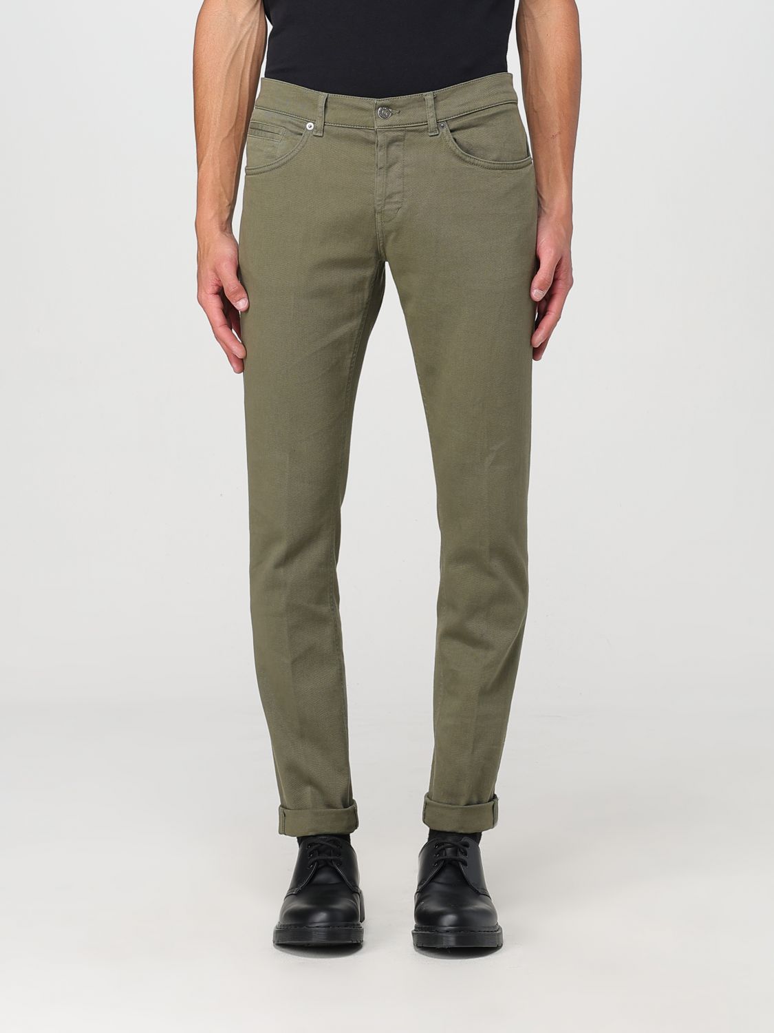 Dondup Man Jeans Military Green Size 30 Cotton, Elastane