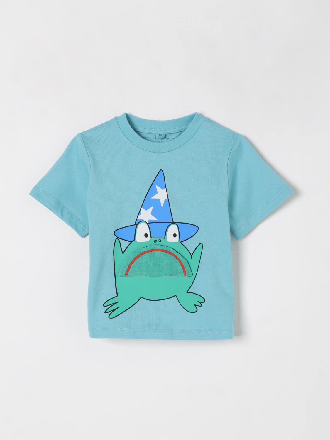 Stella Mccartney Printed Cotton Jersey T-shirt In Water