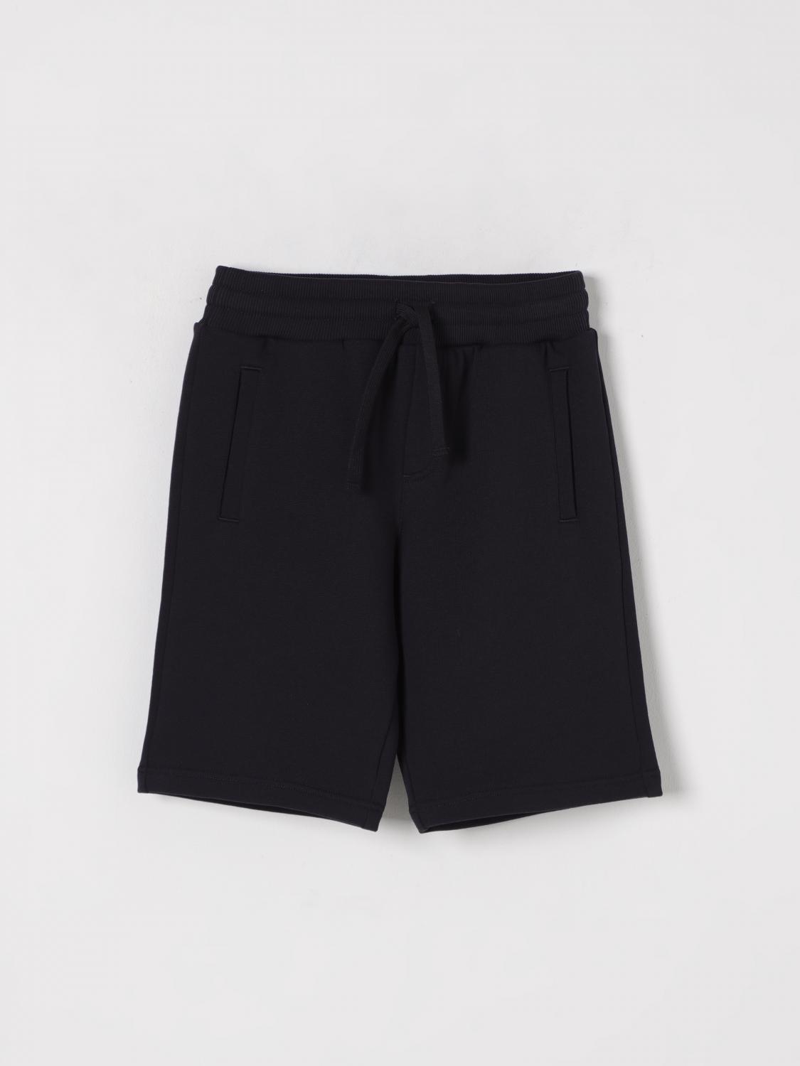 Dolce & Gabbana Kids' Drawstring Cotton Shorts In Blue